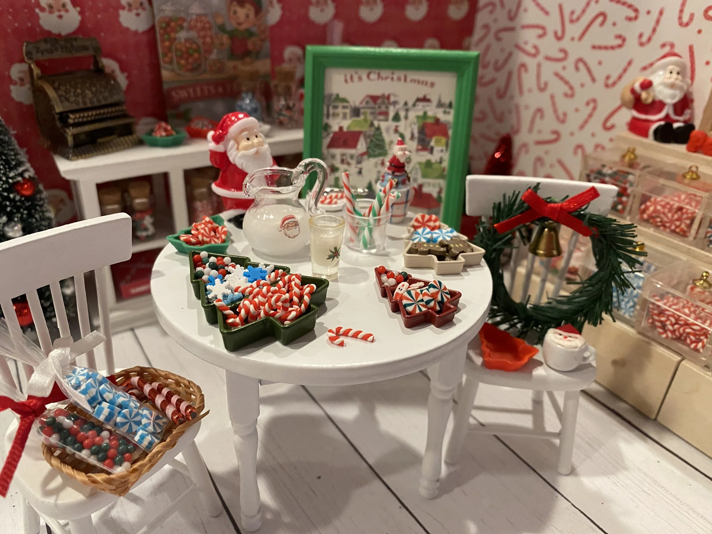 Miniature Christmas Candy Shoppe, Dollhouse Old Fashioned Candies, 1:12