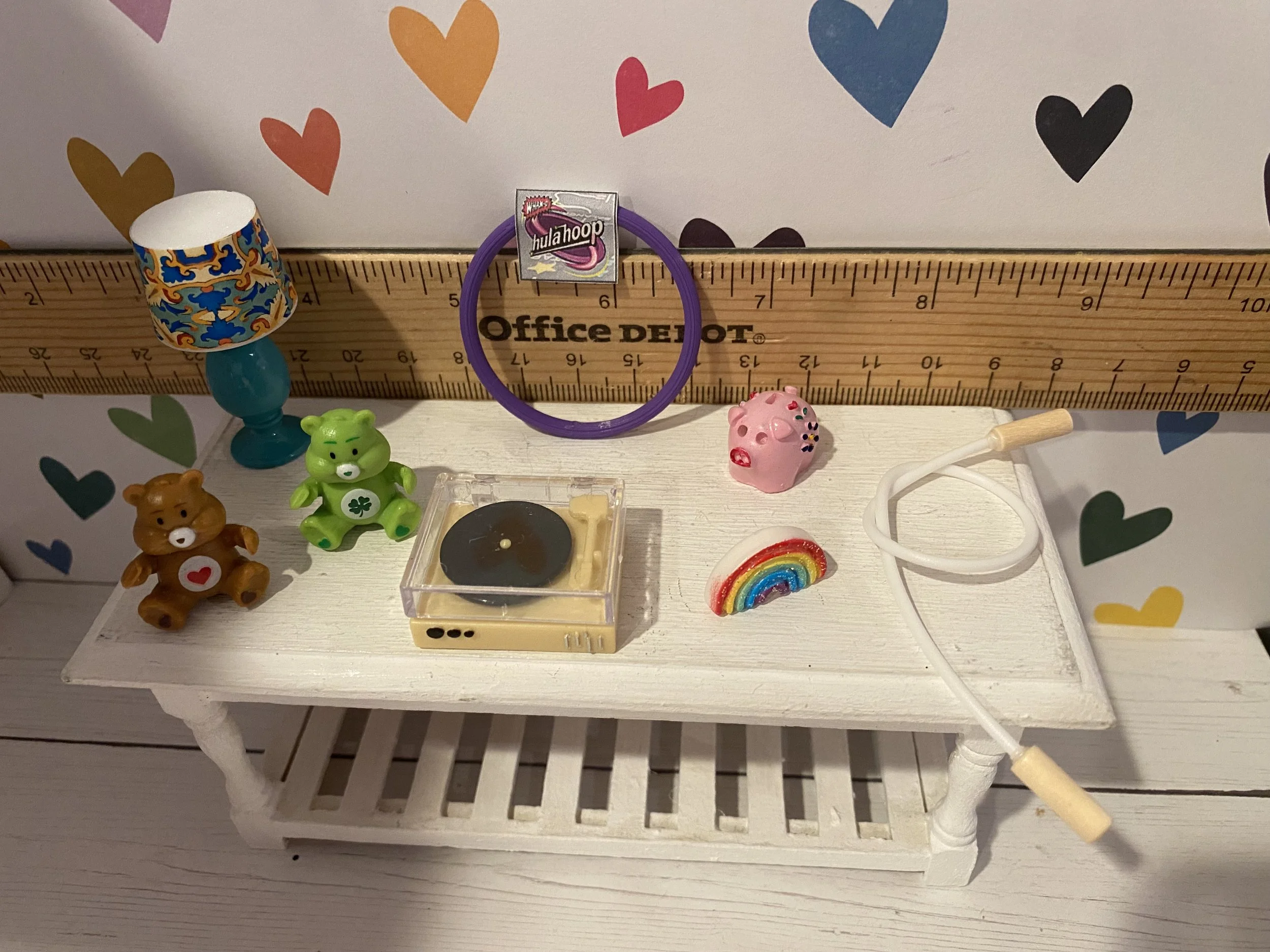 Miniature Lamps, Care Bears, Record Player, Jump Rope, Hula Hoop, Piggy Bank, Lamp, 1:12