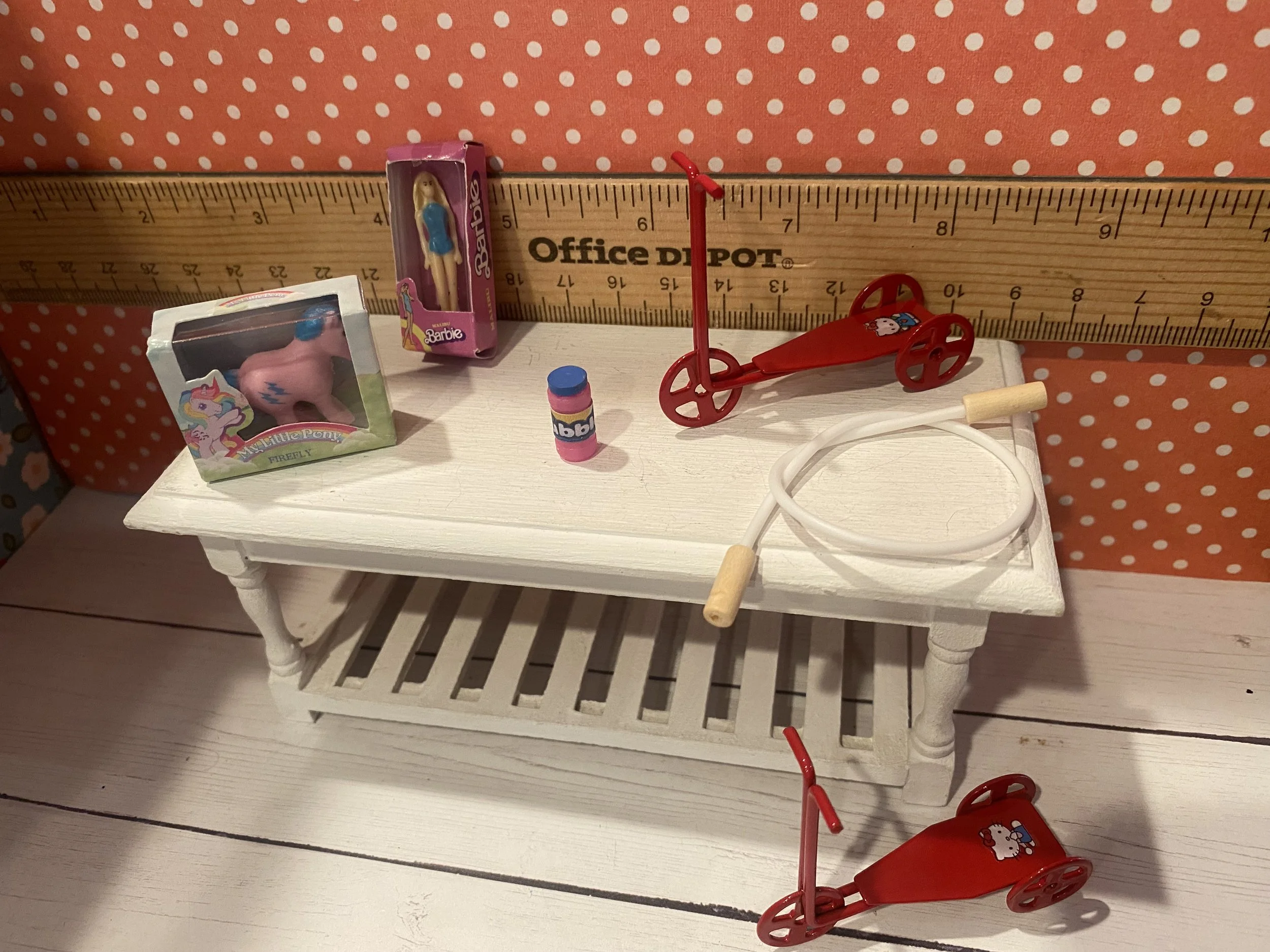 Miniature Micro Barbie, Pony, Scooter, Jump Rope, Bubbles, 1:12