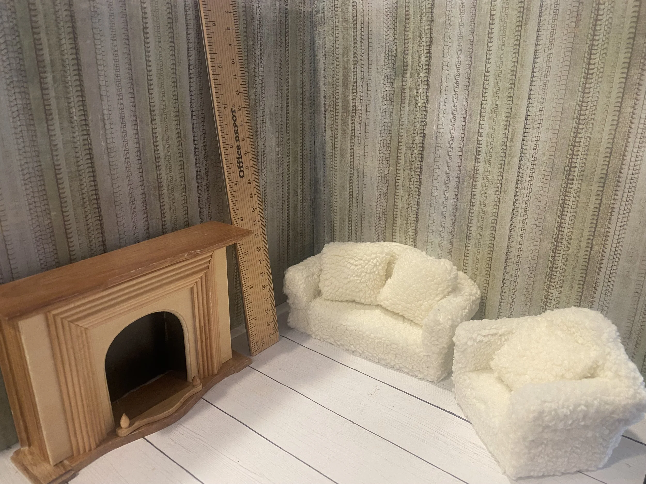 Miniature Fluffy Furniture, Fireplace, 1:12