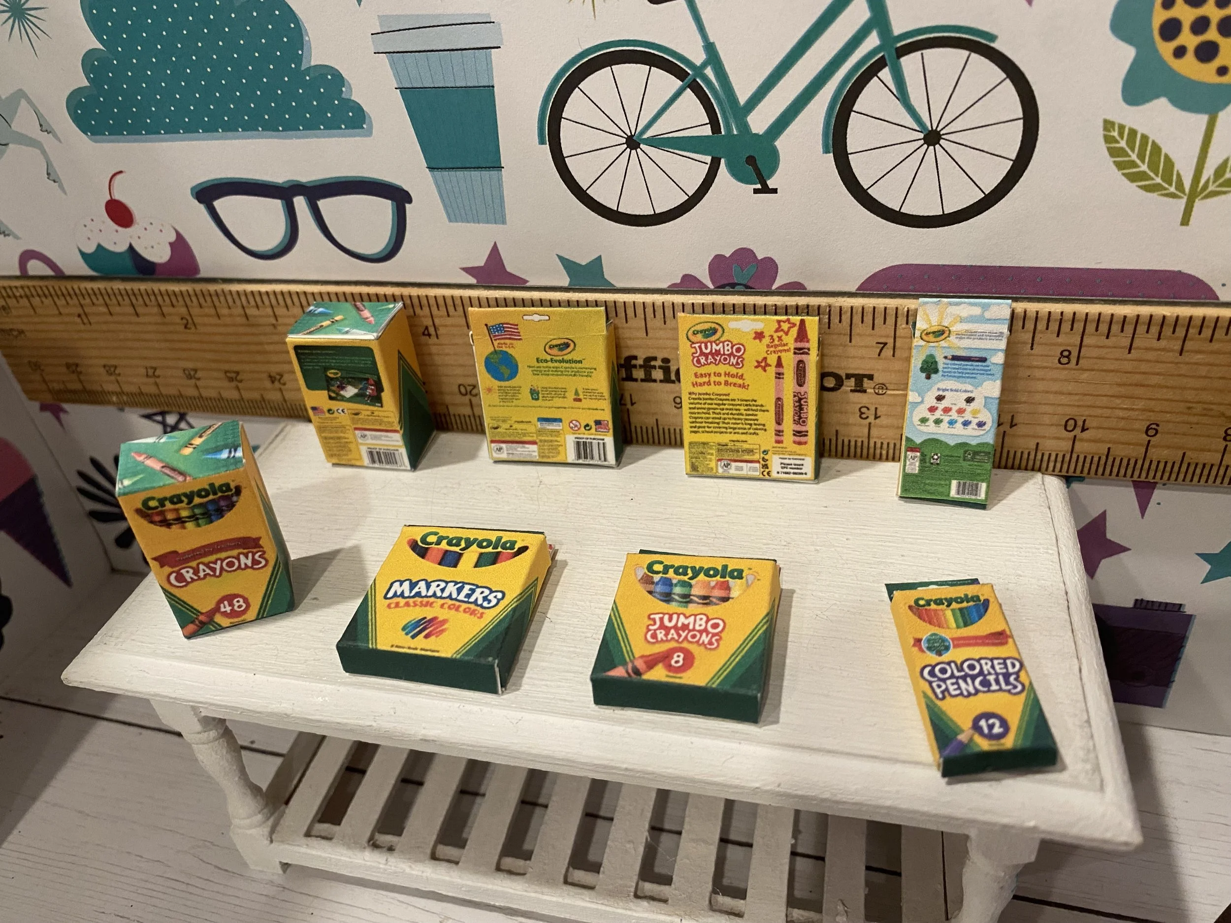 Miniature Crayon Marker, Pencil, Crayon Empty Boxes, 1:12