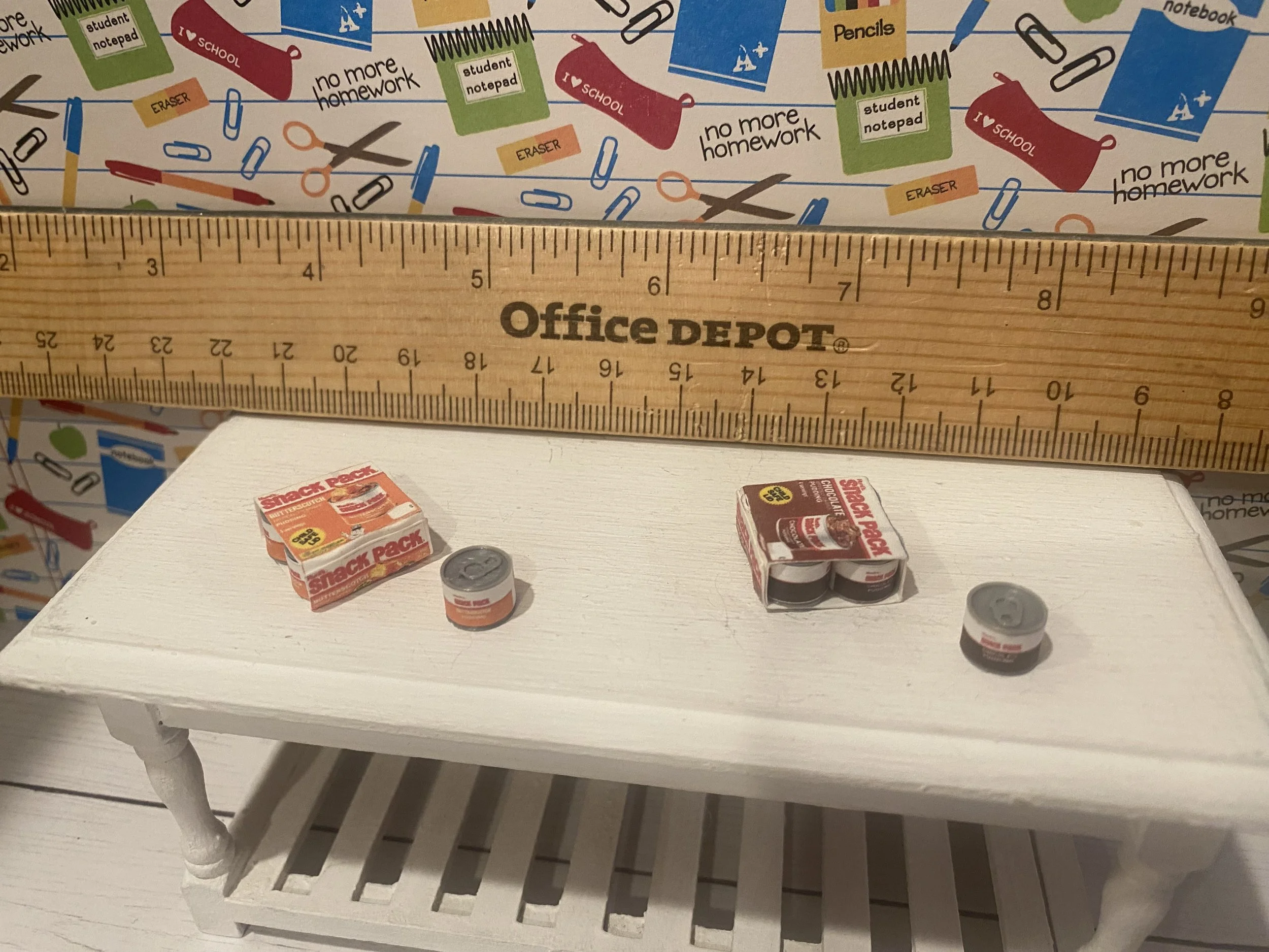 Miniature Chocolate and Butterscotch Pudding Set, 1:12