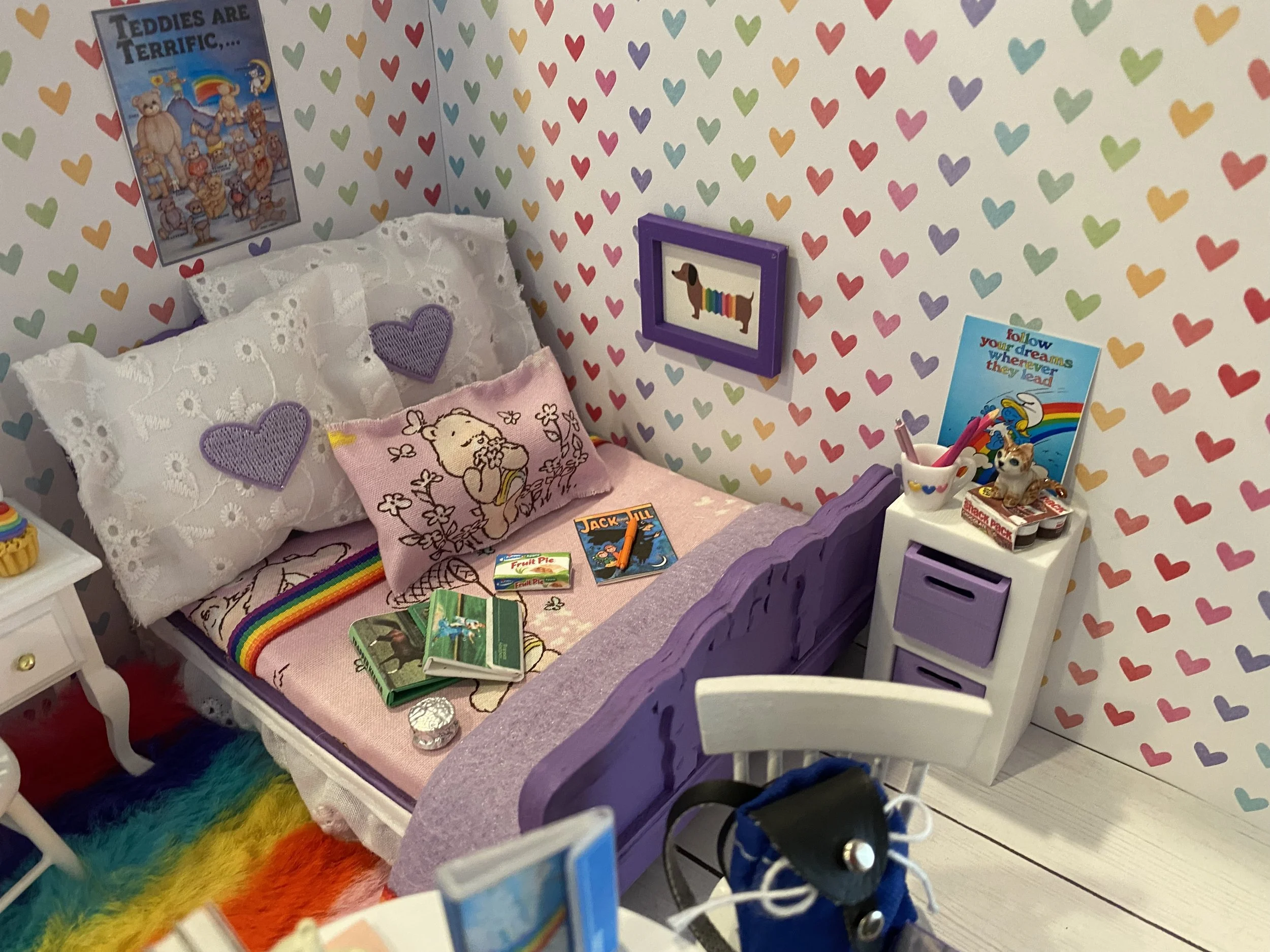 Miniature Trapper Keepers, 80's Dollhouse School Supplies, 1:12