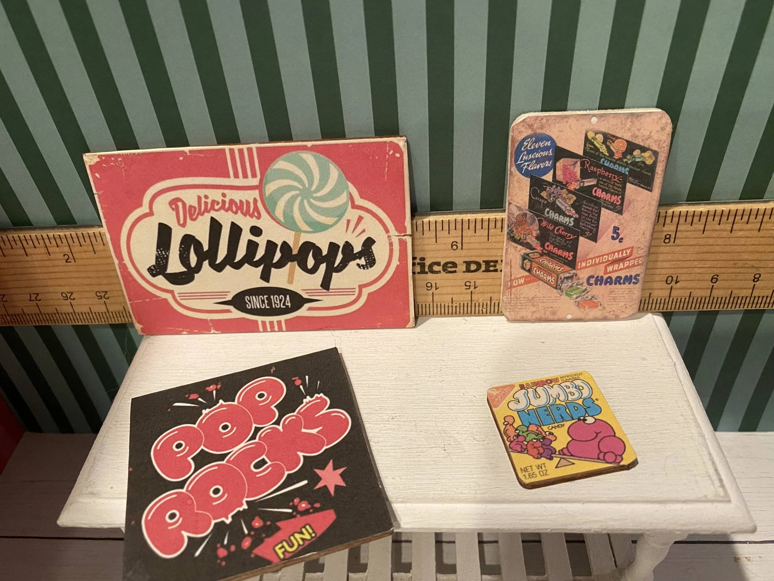 Miniature Candy Shop, Candy Signs, Art, 1:12