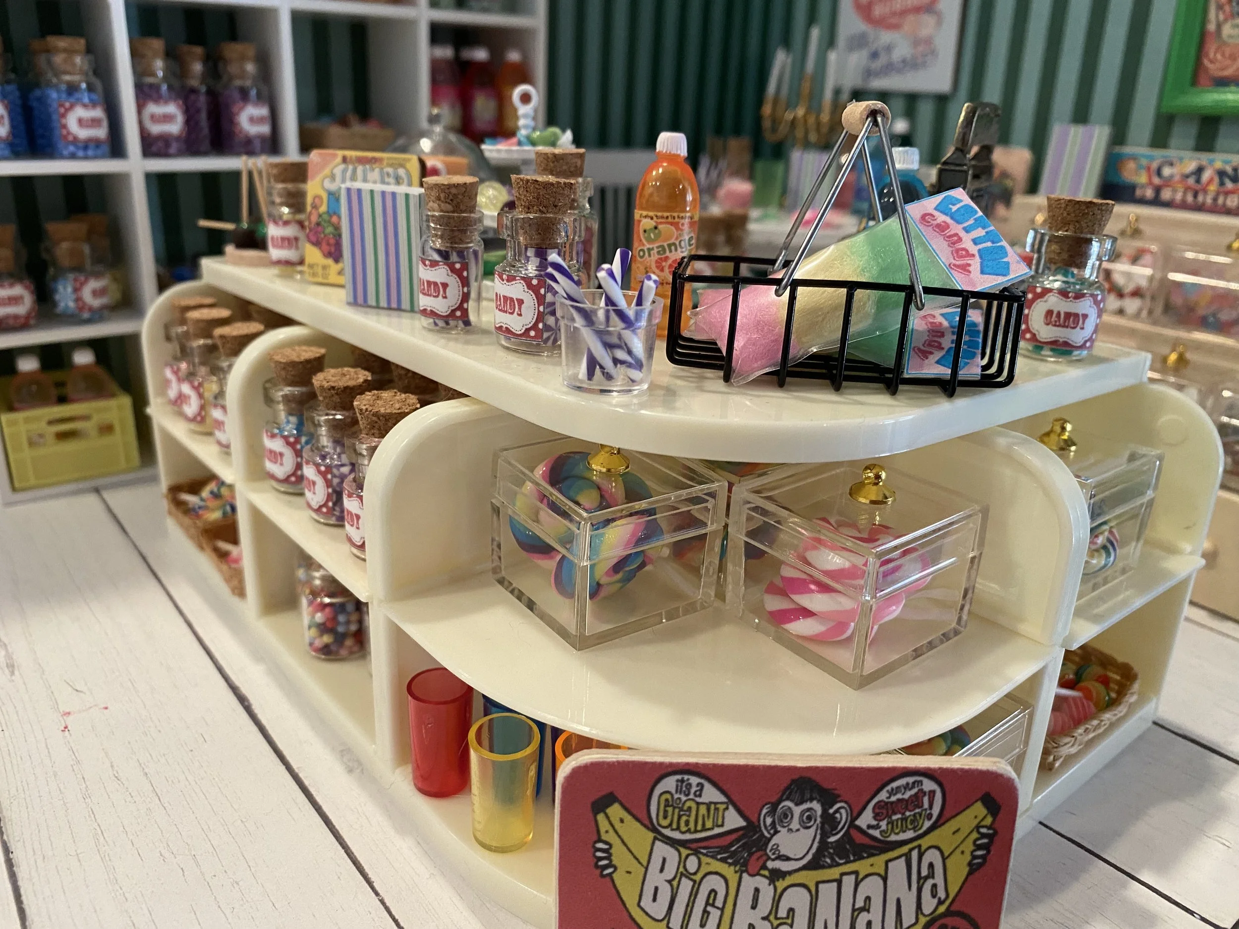 Miniature Candy Shoppe, Dollhouse Old Fashioned Candies, Sticks, Gumballs, Swirls, 1:12