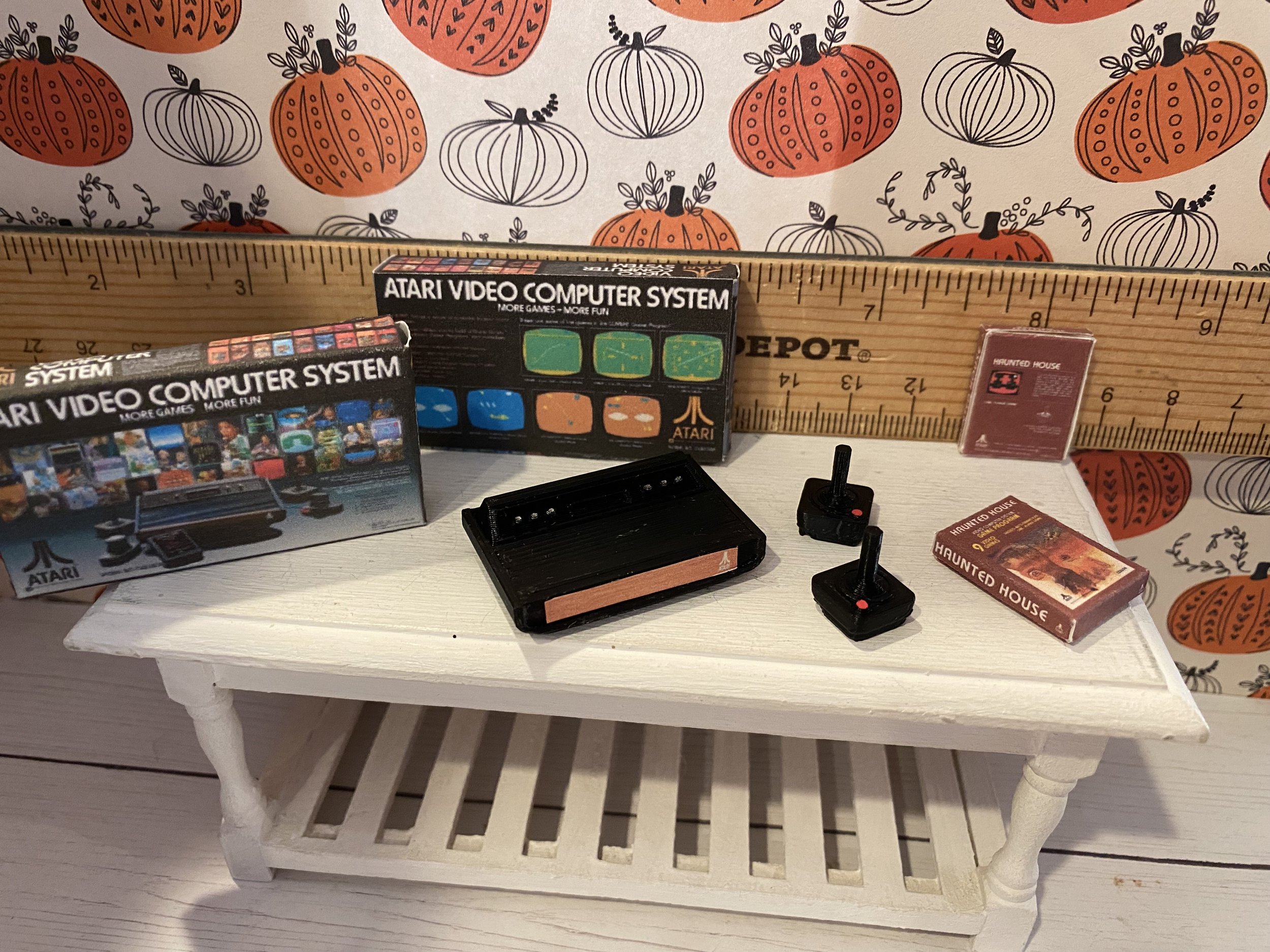 Miniature Atari Box and Console Set, Halloween Game Box, 1:12