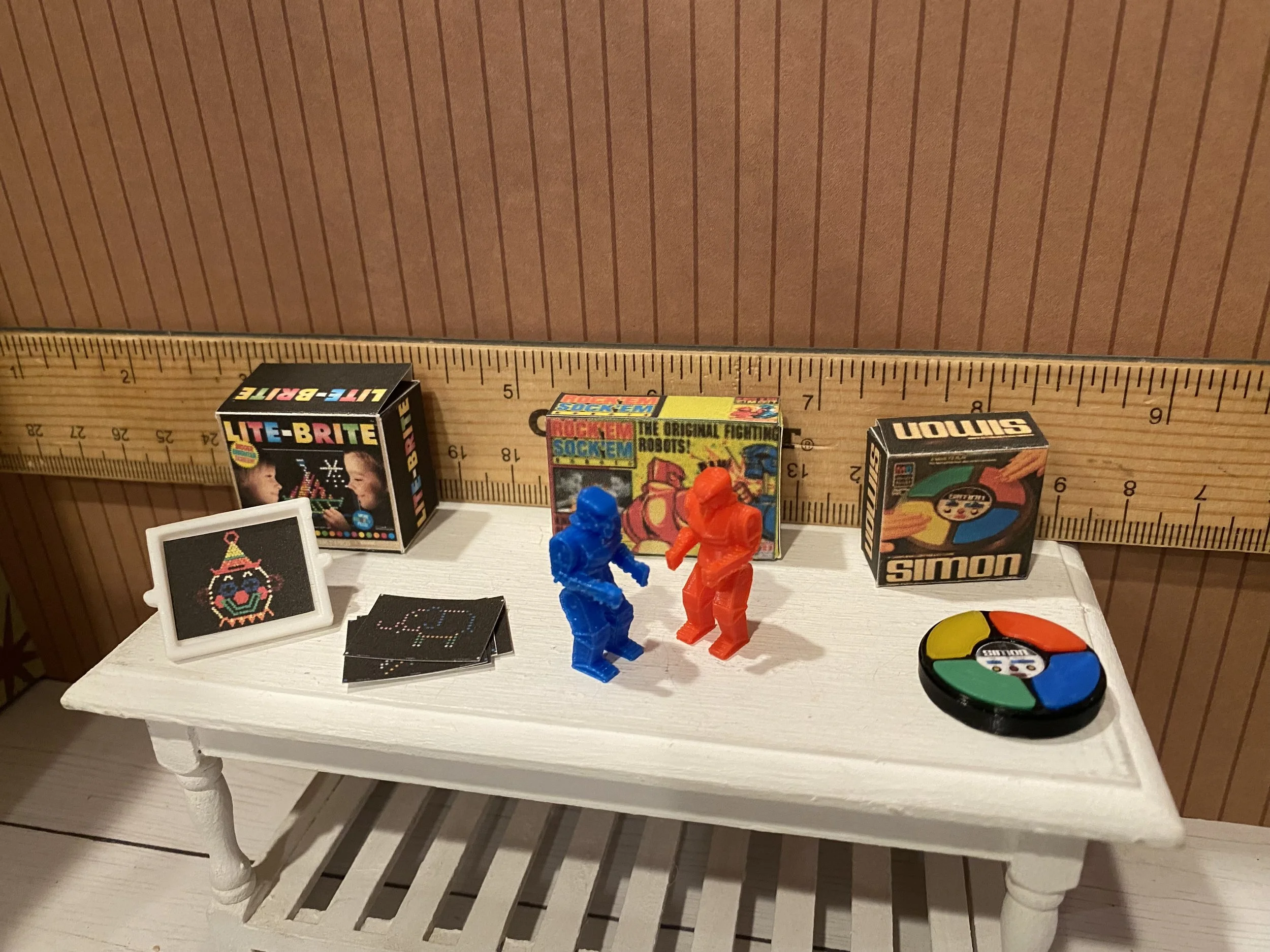 Miniature Lite Brite, Simon, Rock Em' Sock Em', 1:12