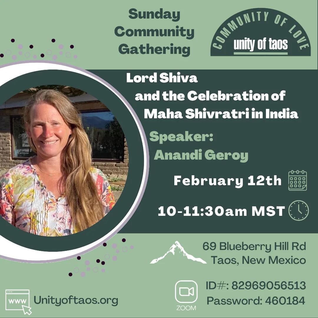 Anandi Geroy will speak about 
&ldquo;Lord Shiva and the Celebration of Maha Shivratri in India&rdquo;

Anandi finds great joy in the art of the story.  She trained in theater at Northwestern University and went on to study Odissi, a classical dance 