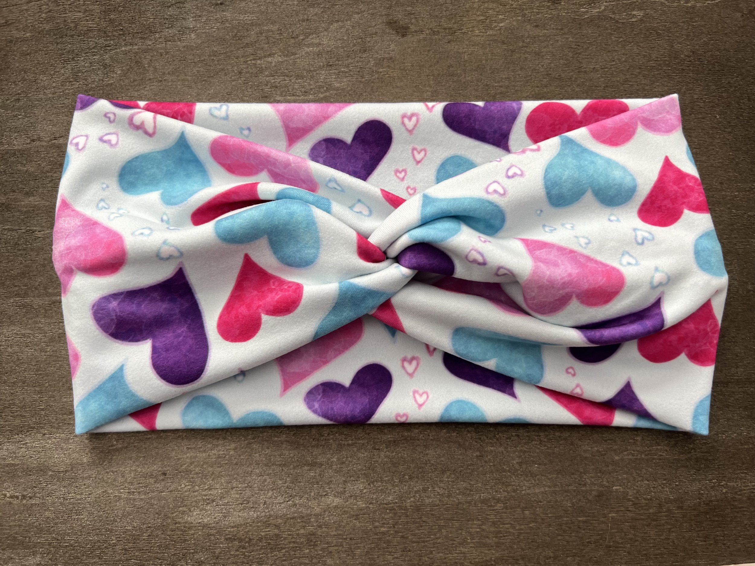 Pink and Teal Heart Fatty Faux