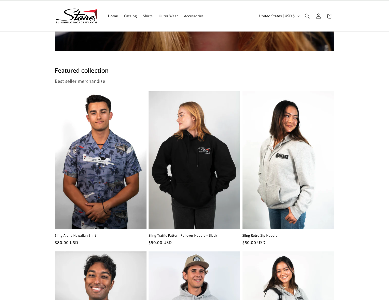 Sling Pilot Academy Store (Shopify, 2025)