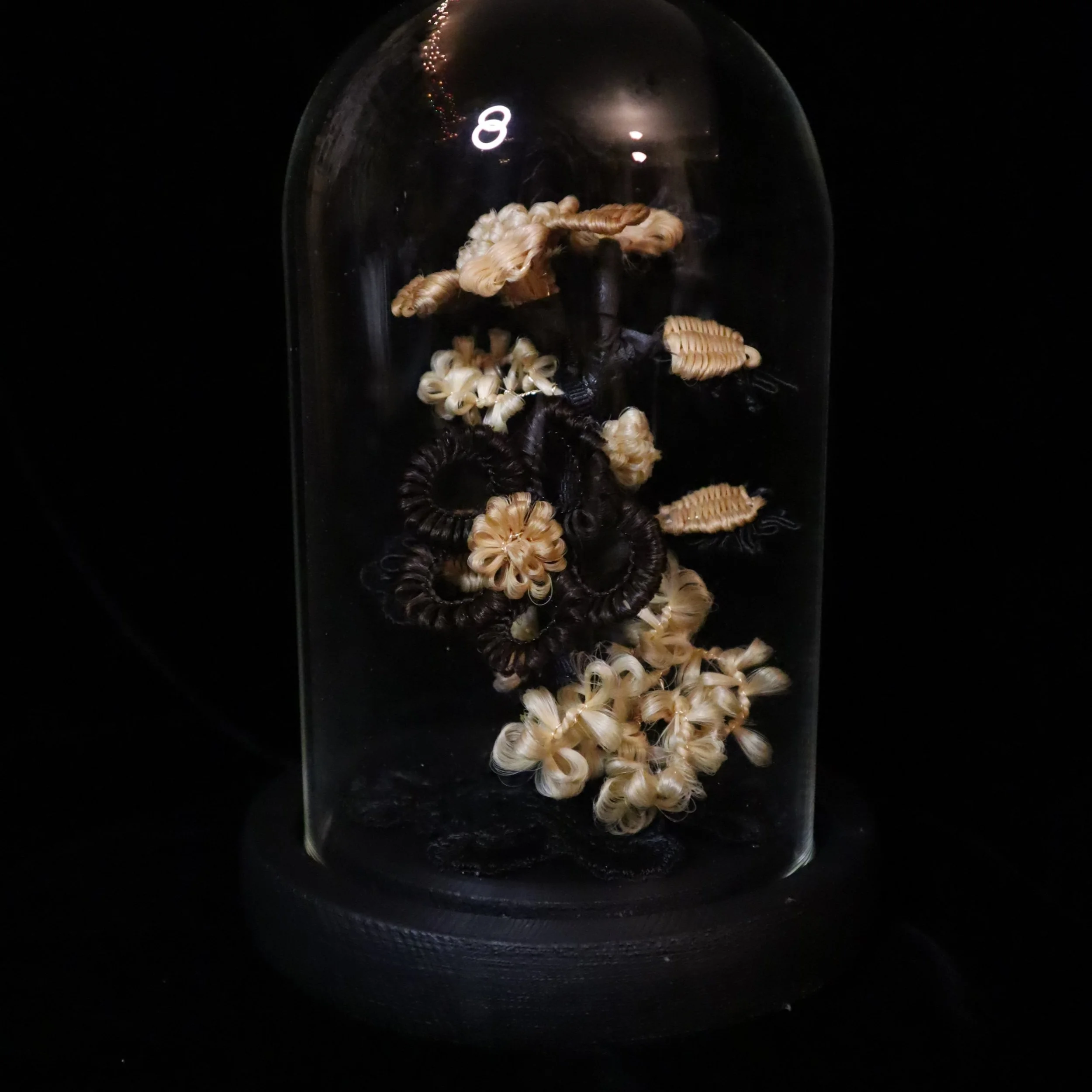 'Camellia' Victorian-inspired hair art piece. Human hair. 2023