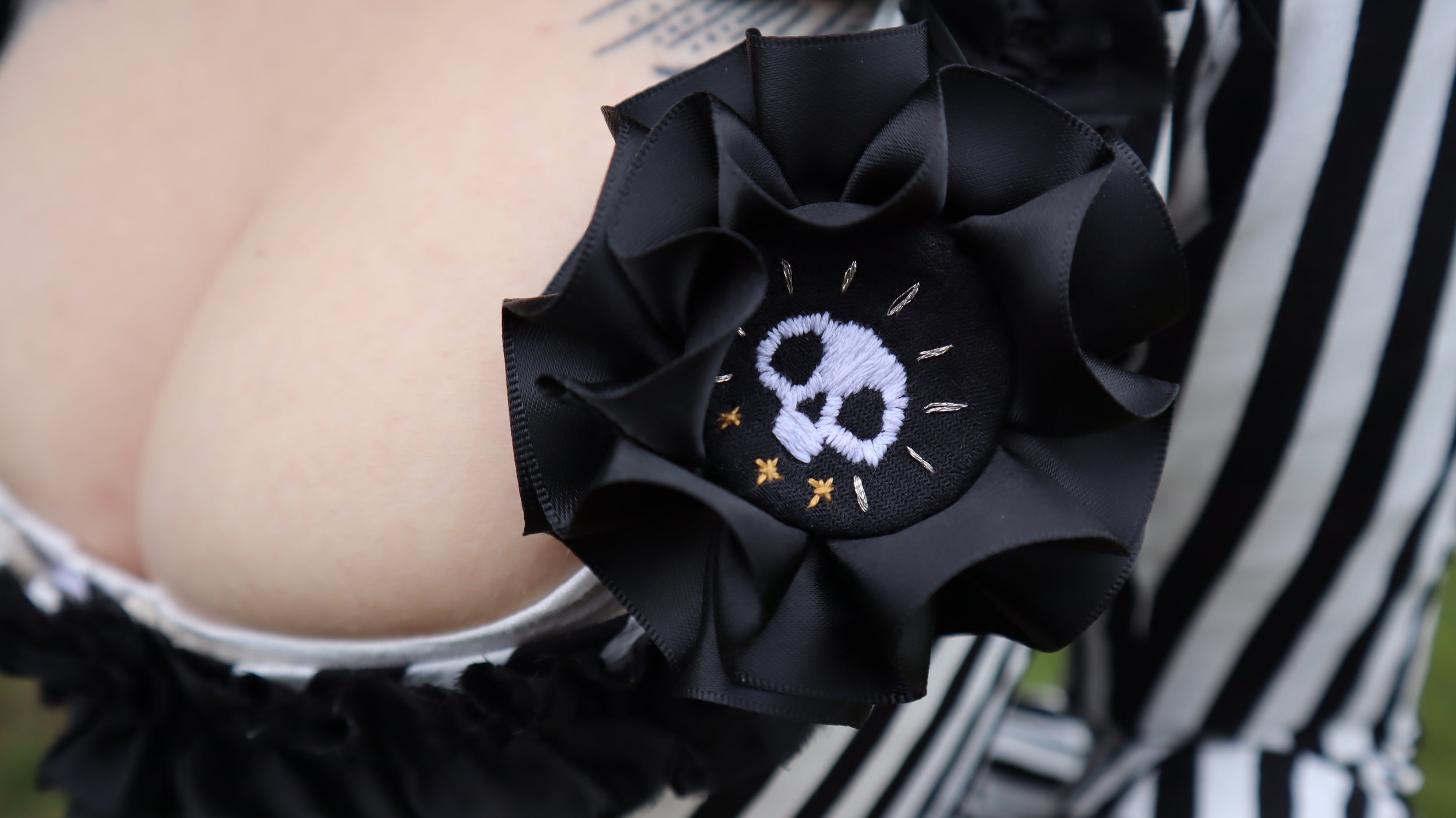 Original prototype of the Memento Mori Rosette, handmade in 2020