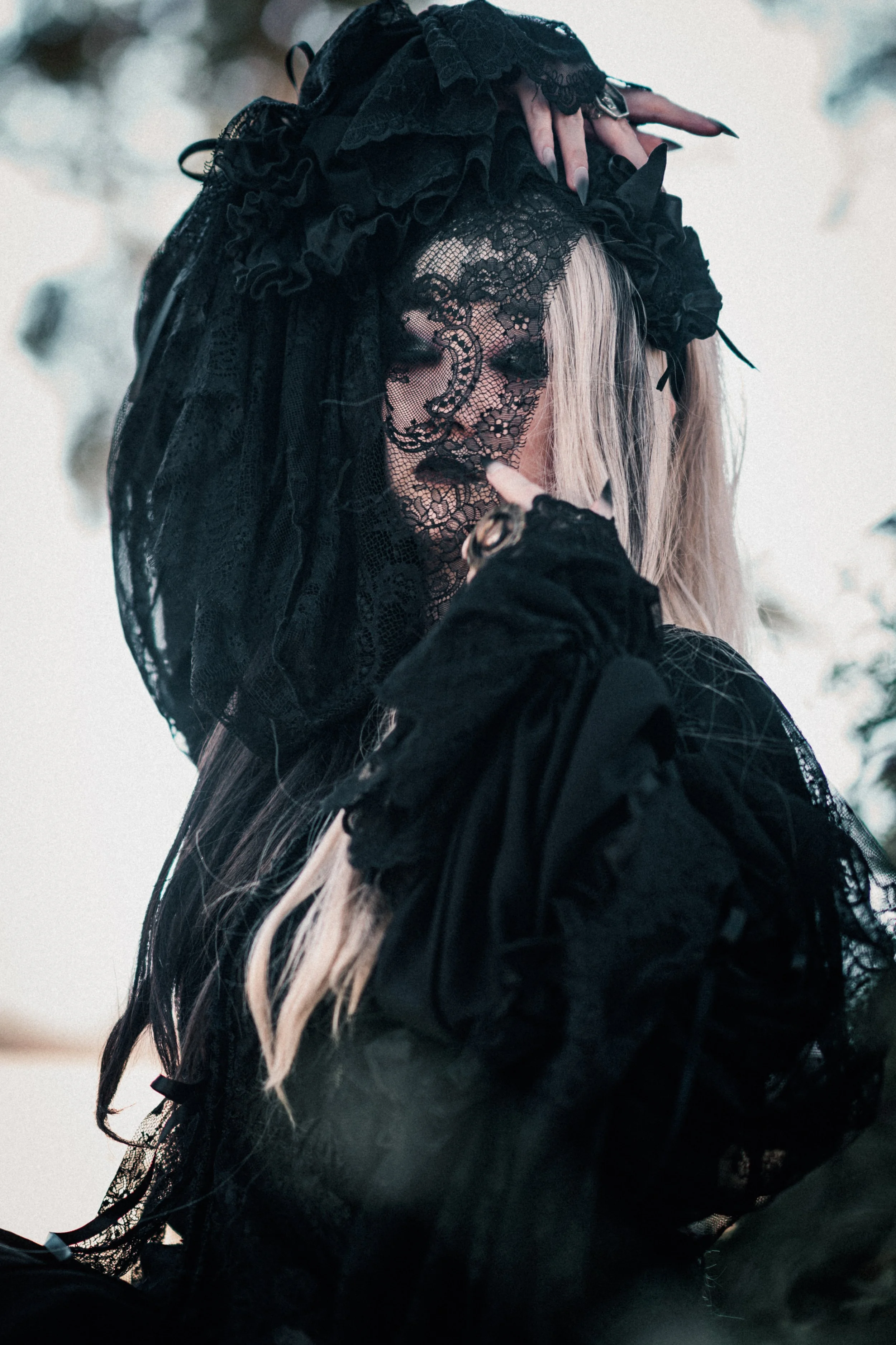 @obsixwi in a prototype blouse and 'Diaboli' headdress. Photo by @bon.komera