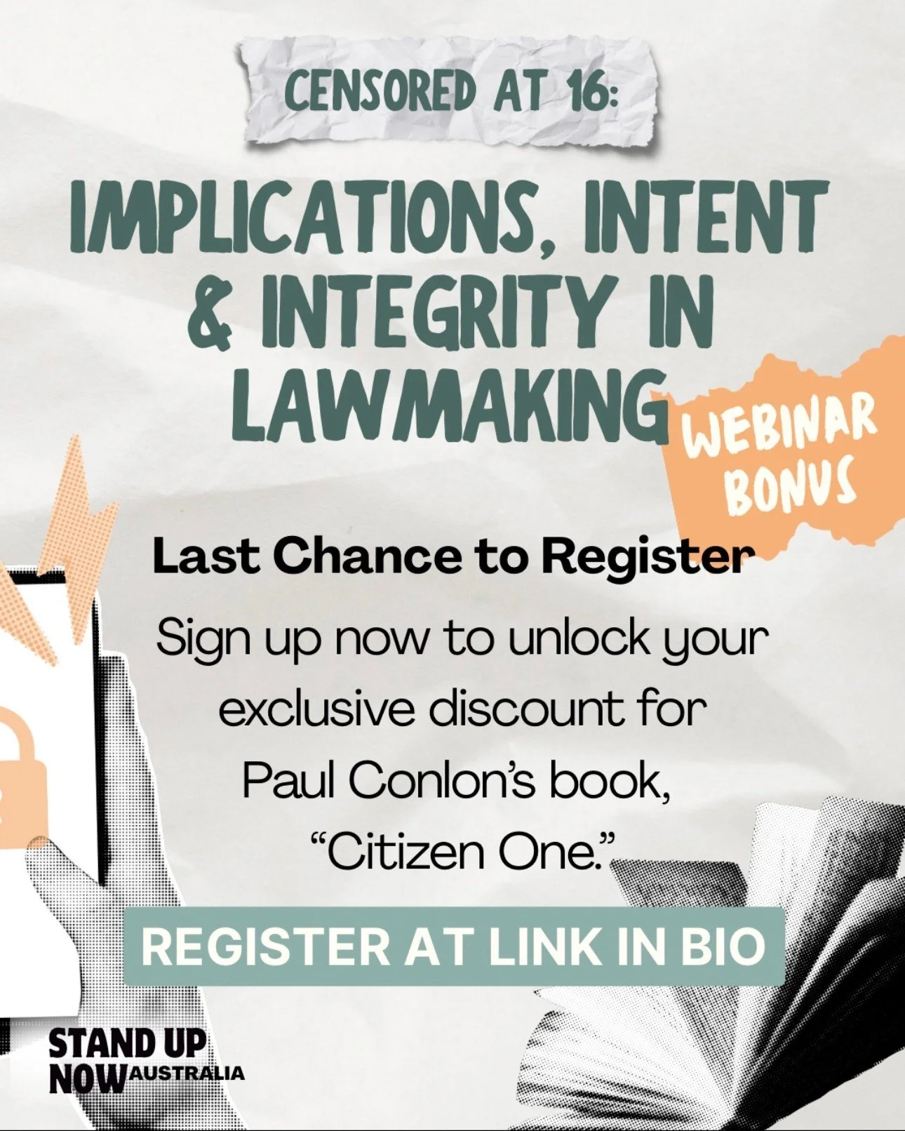 As we count down to the webinar, we wanted to give a little extra back to our community.
As a thank-you for registering for the webinar, Paul Conlon is personally offering all registrants a special discount on his book &ldquo;Citizen One&rdquo; - a p