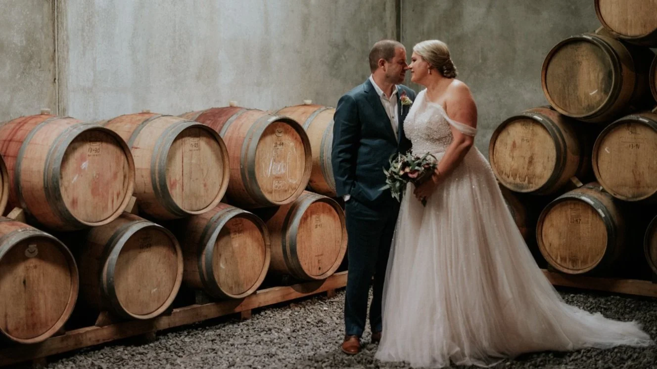 Bride in a beautifully fitted white wedding gown — bridal alterations by Alena Hume, Palmerston North