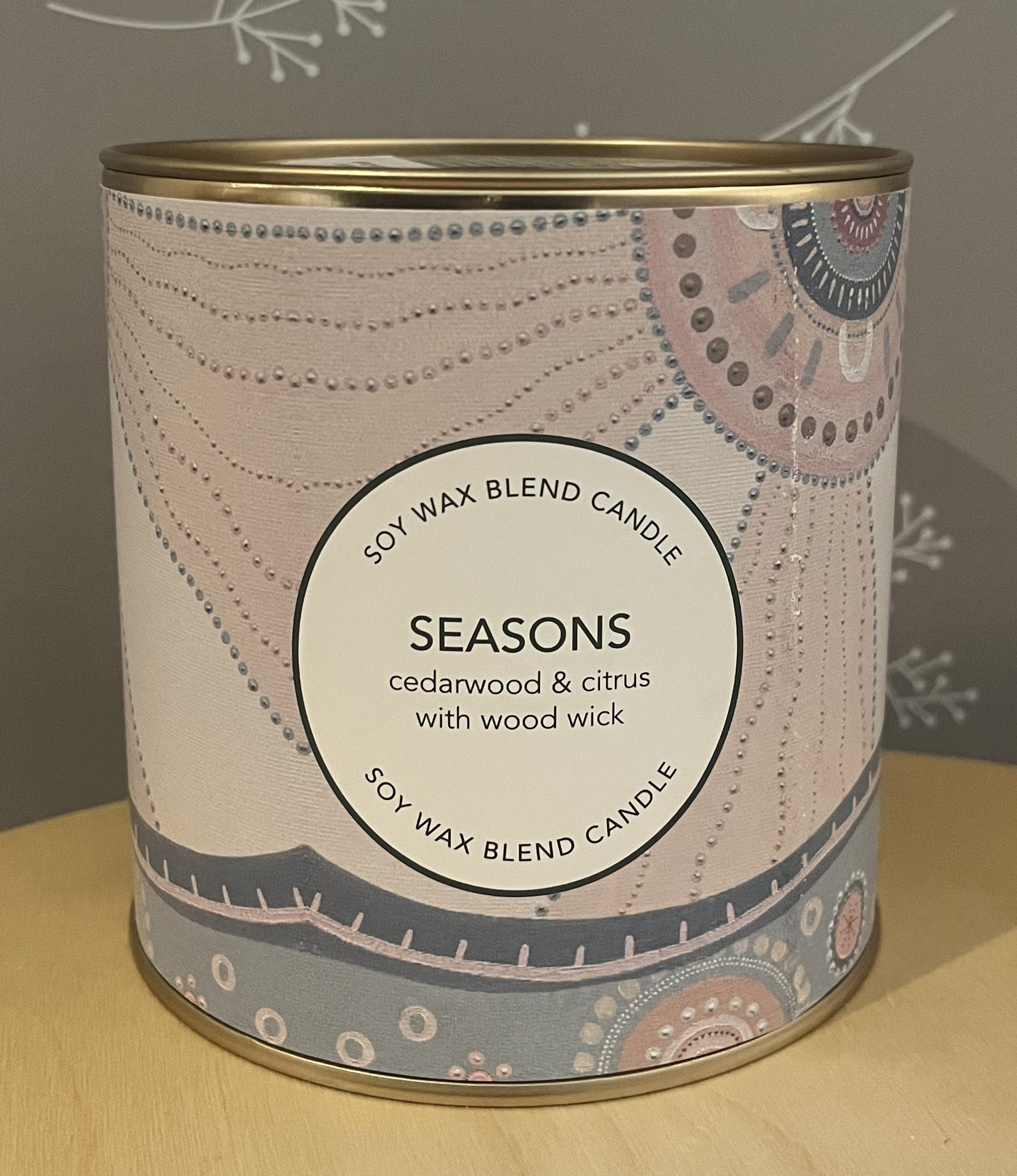 Large Cedarwood and citrus soy blend candle