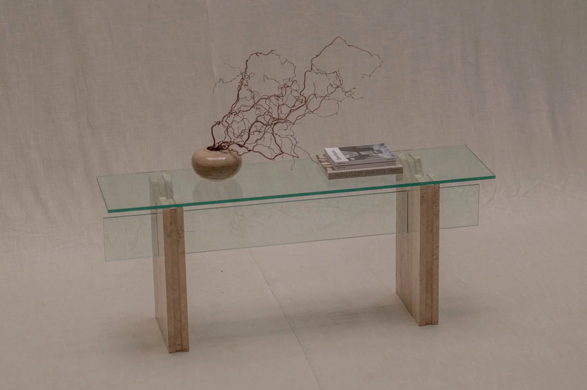 Sculptural Italian modernist console table, circa 1970