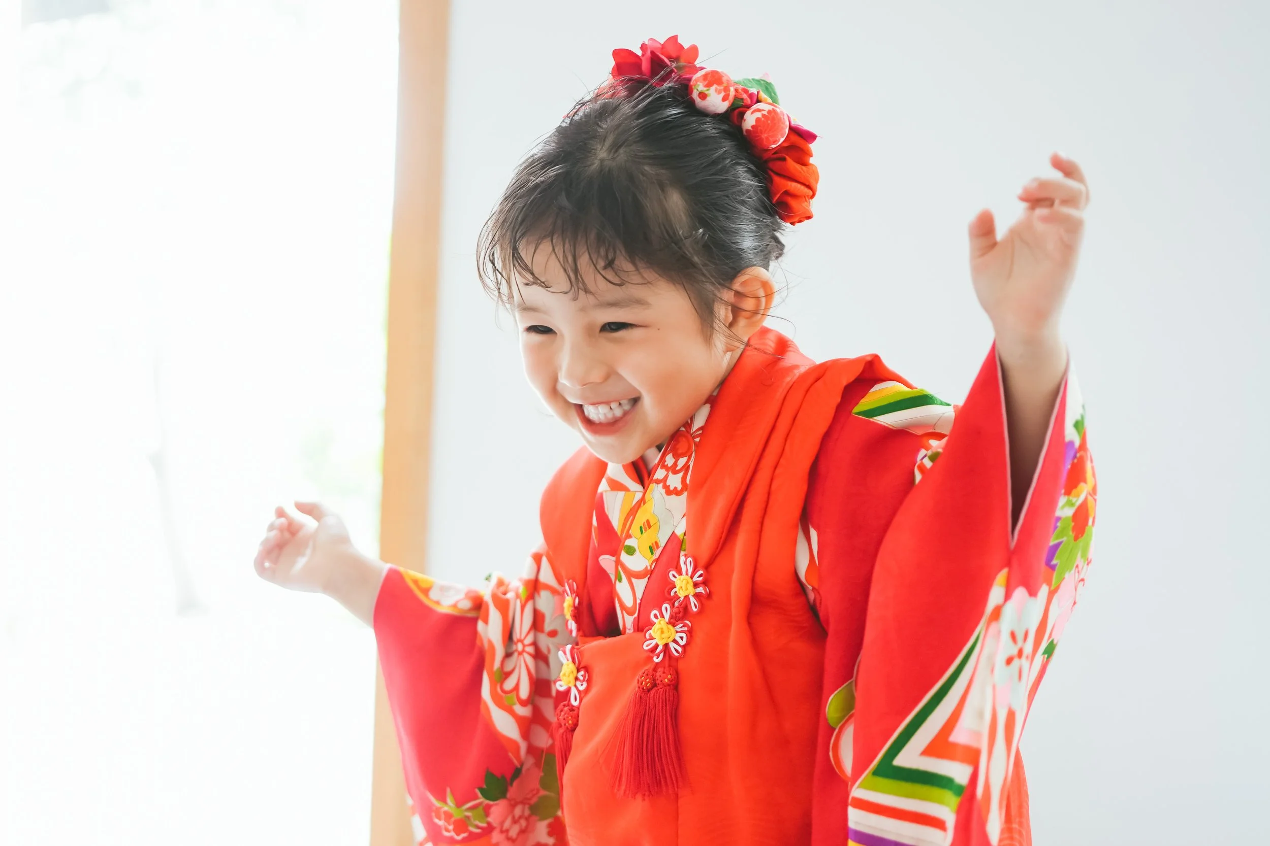 七五三　アンティーク着物に合わせたヘアメイク紹介​