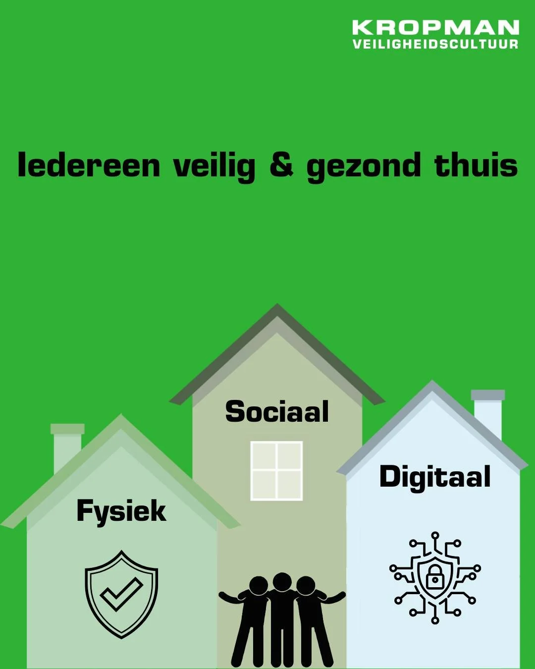 𝗜𝗲𝗱𝗲𝗿𝗲𝗲𝗻 𝘃𝗲𝗶𝗹𝗶𝗴 &amp; 𝗴𝗲𝘇𝗼𝗻𝗱 𝘁𝗵𝘂𝗶𝘀 👷

Bij Kropman staan drie pijlers centraal: 
👉 sociale veiligheid
👉 fysieke veiligheid
👉 digitale veiligheid

Samen bouwen we aan deze veiligheidspijlers en zorgen we voor een veilige en