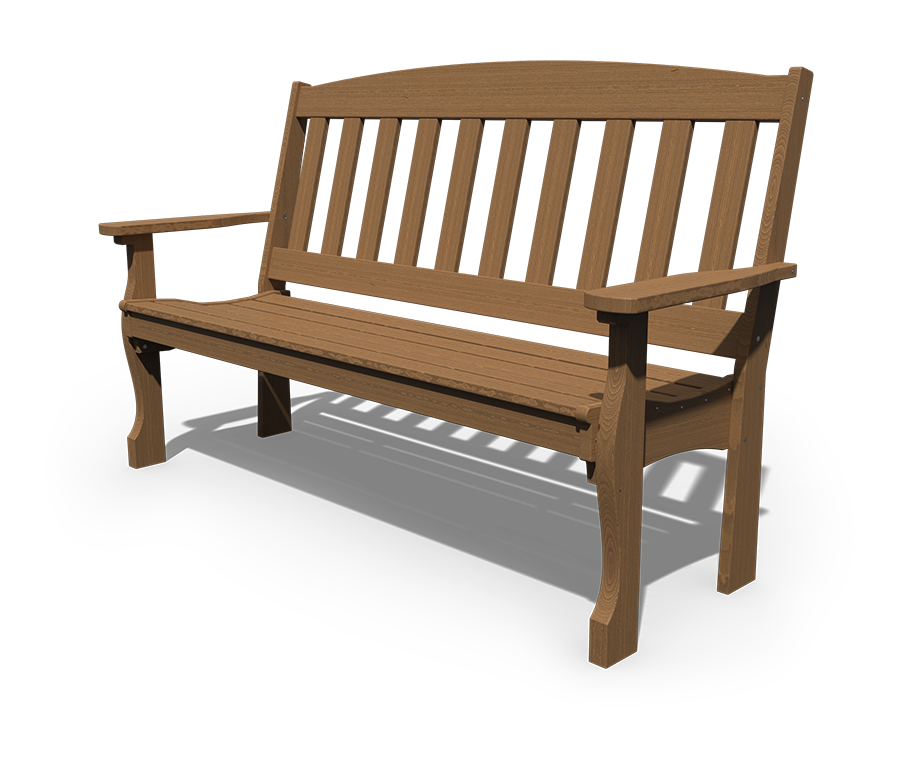 5' English Garden Bench — American Pine