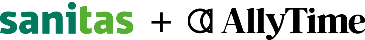 Logo mit dem Text "sanitas health&AllyTime"