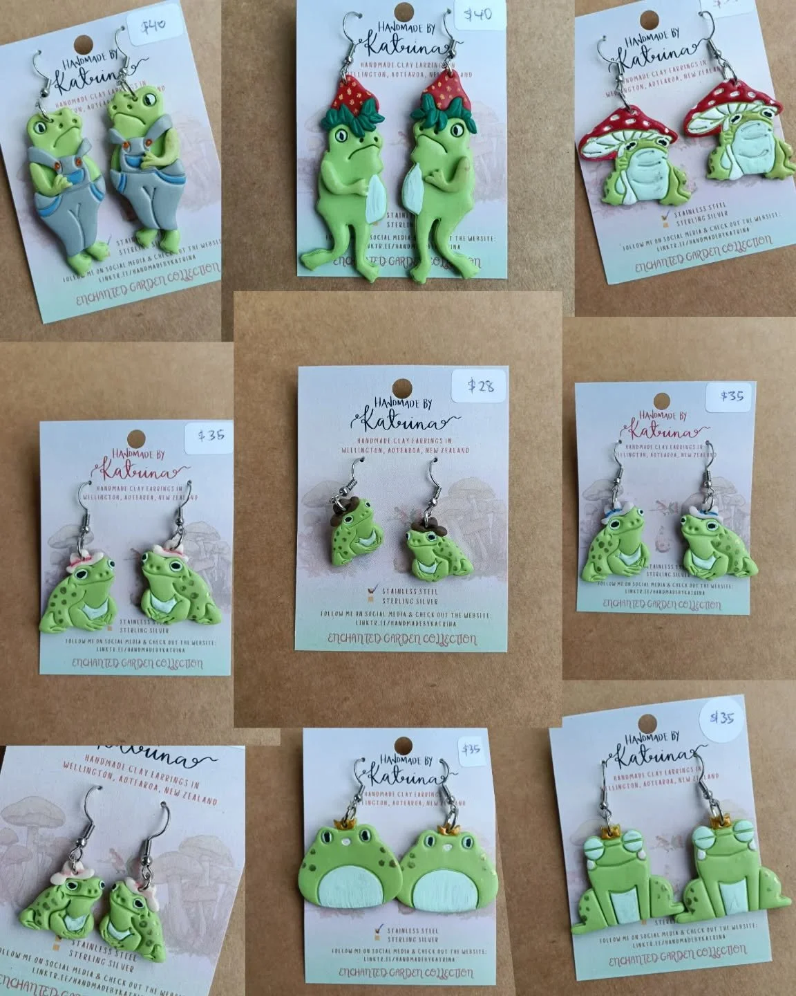 The boys (frogs) are back in town. They come from the farm, forest, sheriff duty and royalty. Find them at the Takina gift shop till the 24th of August or at my future markets.
They're a joy to make!