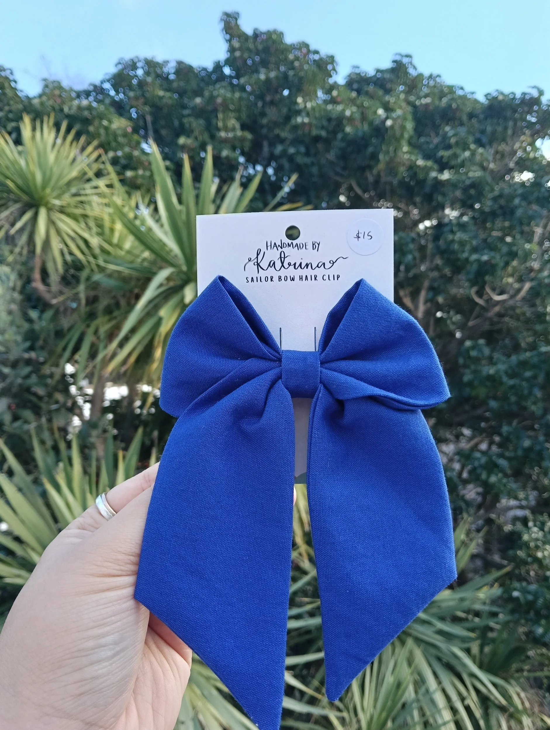 Sailor bow hair clips