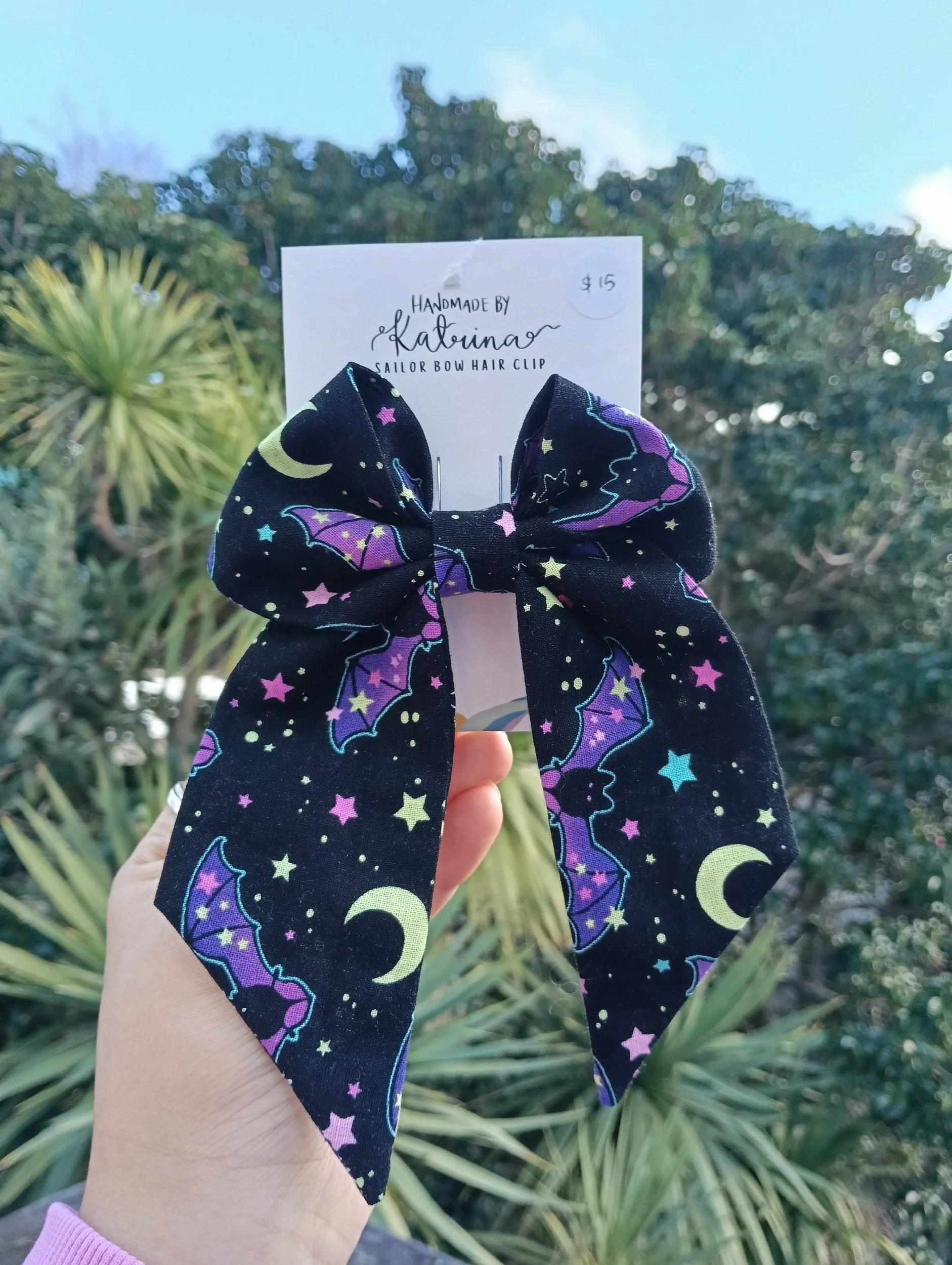 Sailor bow hair clips