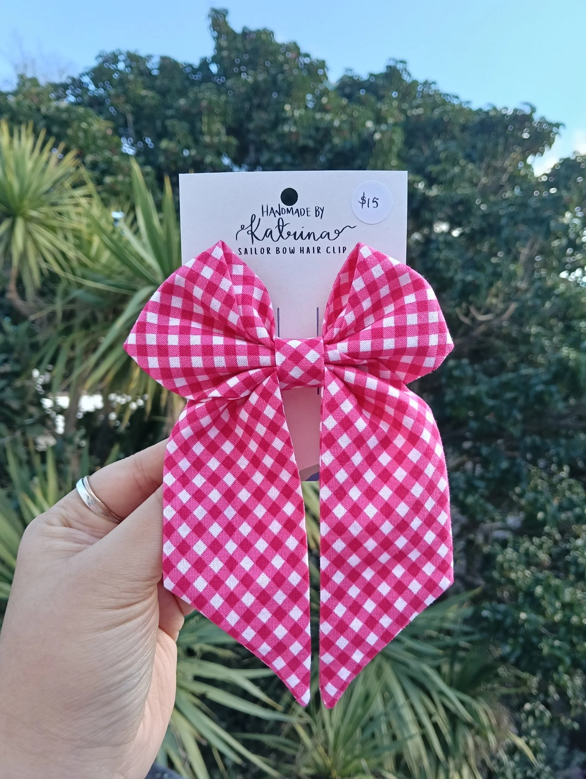 Sailor bow hair clips