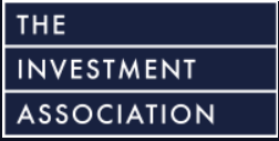 Logo of The Investment Association with white text on a dark blue background