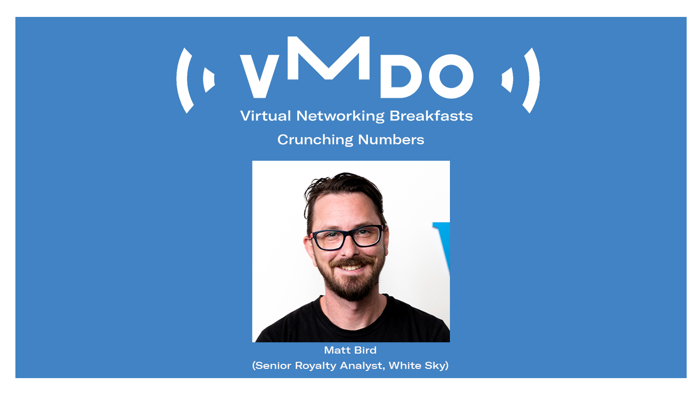 Next VMDO Virtual Networking Breakfast Focuses on Data Analytics in Music 
