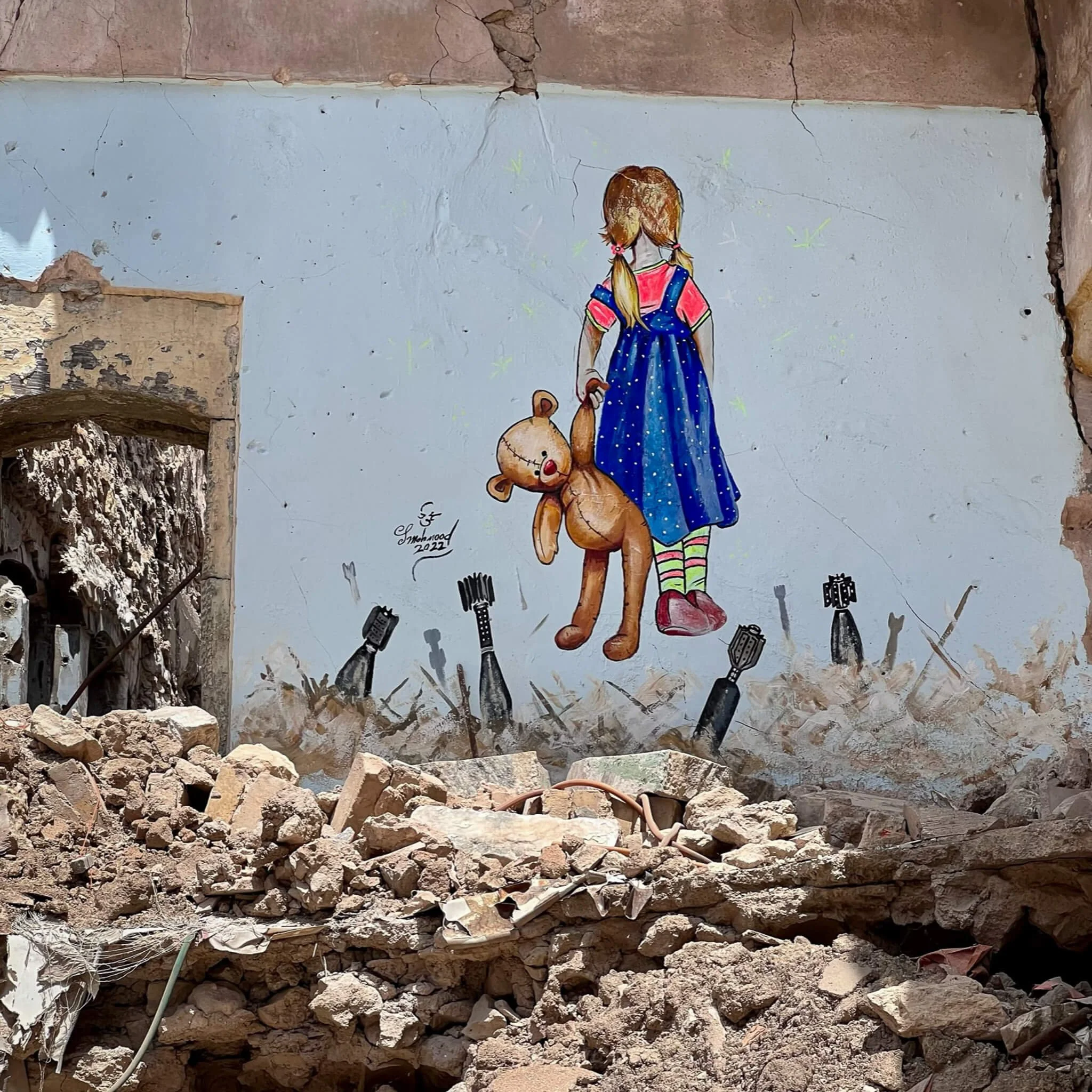 Street painting Mosul old city