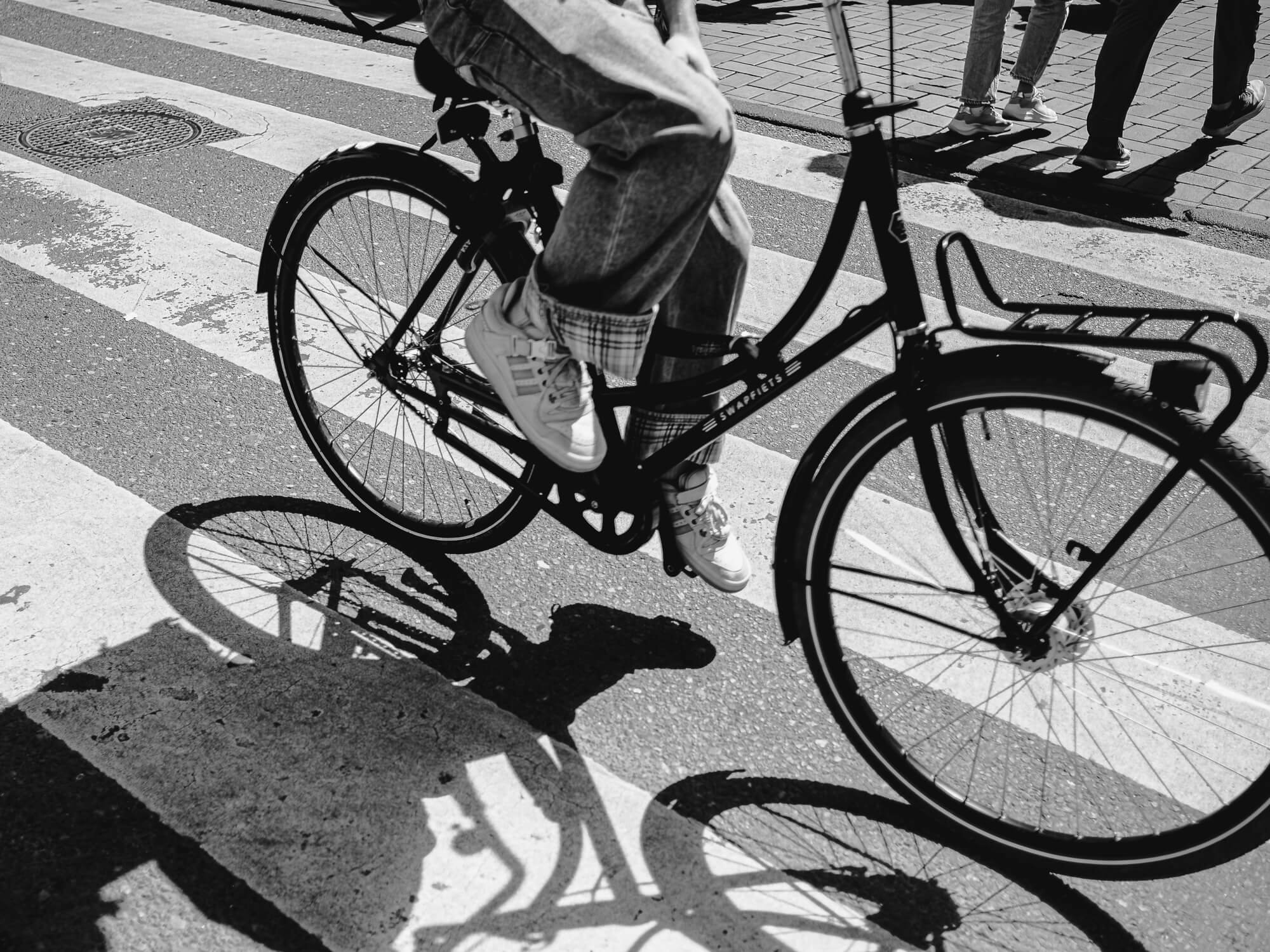 Dutch cyclist in silhouette Amsterdam
