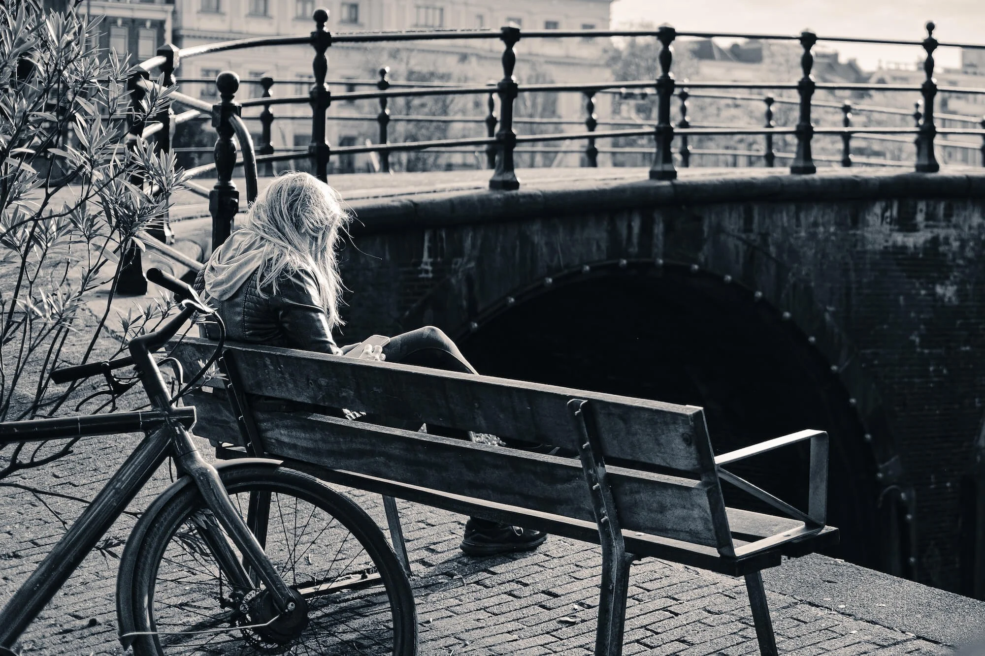 sitting and taking a break in amsterdam 