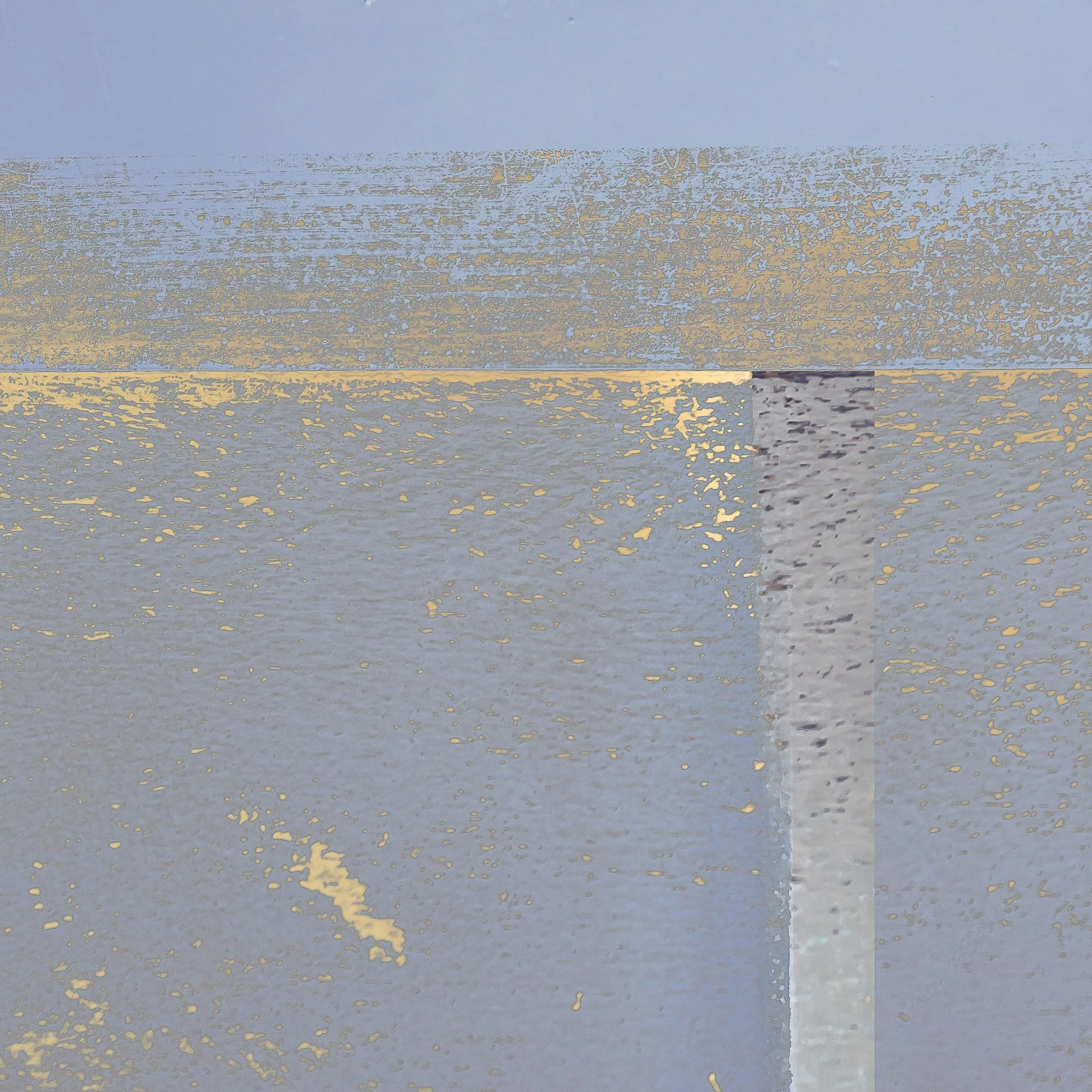 Moonlight.  A shimmering abstract of blue and gold, maybe depicting moonlight shimmering on water.  This contemporary abstract brings calm and soft colour to any room.
Limited edition of 50.