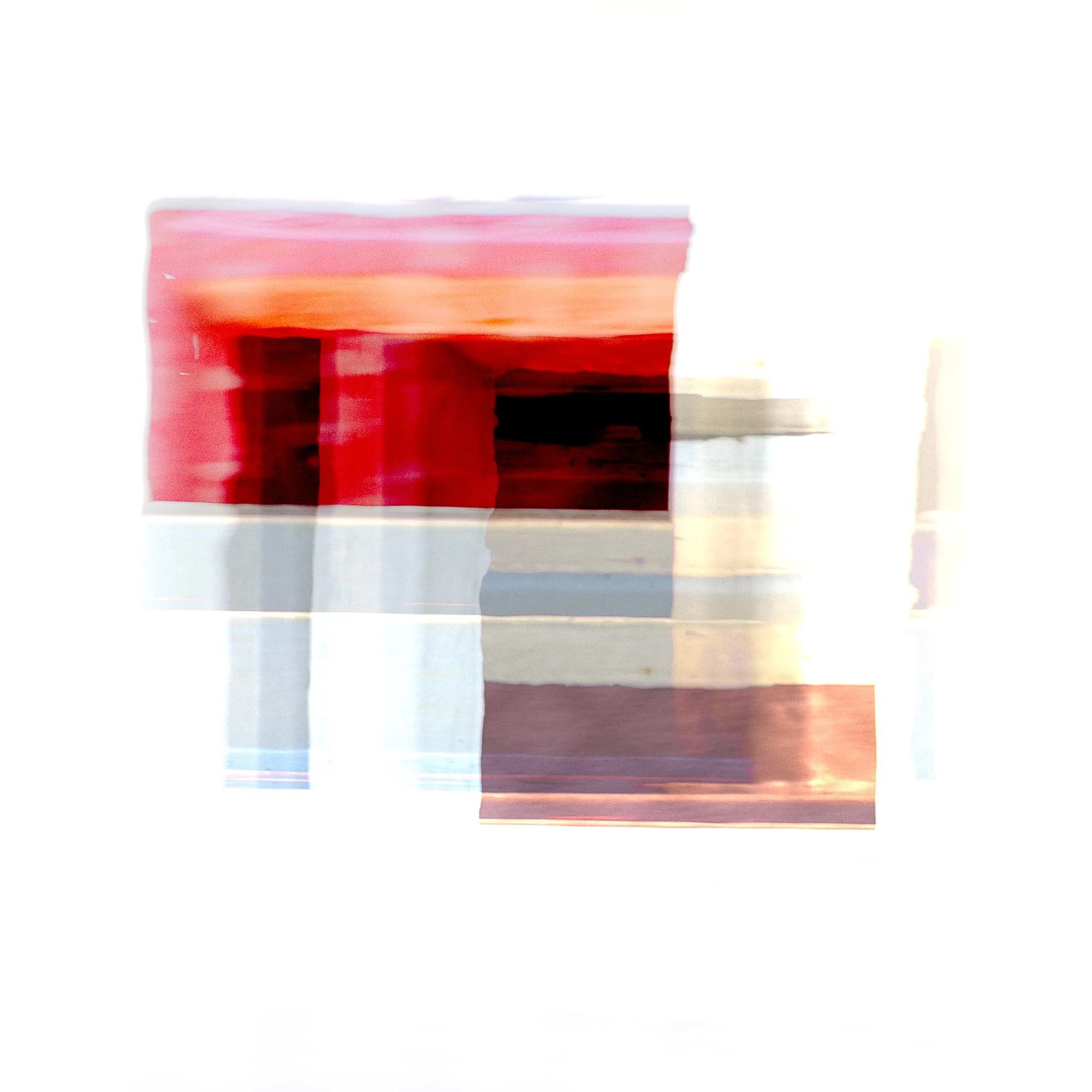 Georgian I.  A slow hour spent on a backstreet in Lyme Regis yielded this short series titled Georgian I, II and III.  The images are built from a fragment of coloured glass panes in a Georgian front door.  Layered and blurred, they make a cohesive s