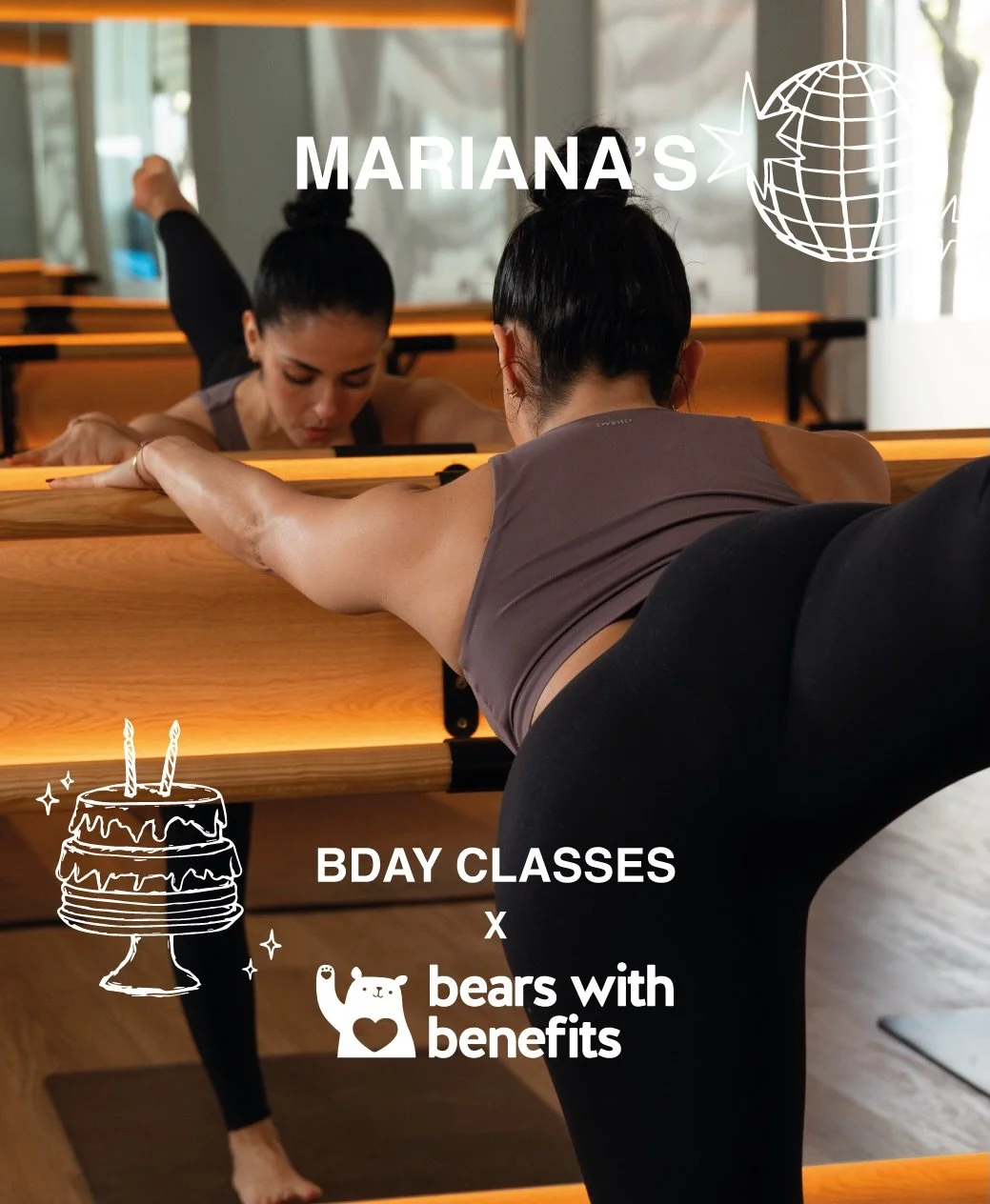 BDAY BARRE CLASSES!!!

BEARS WITH BENEFITS x BOUTIQUE BARRE

&iexcl;Estamos de fiesta! Mariana, nuestra fundadora y head coach cumple a&ntilde;os y OBVIAMENTE quiere celebrarlo con vosotras! 
As&iacute; que, este 14 de Marzo, en Boutique Barre Goya, 