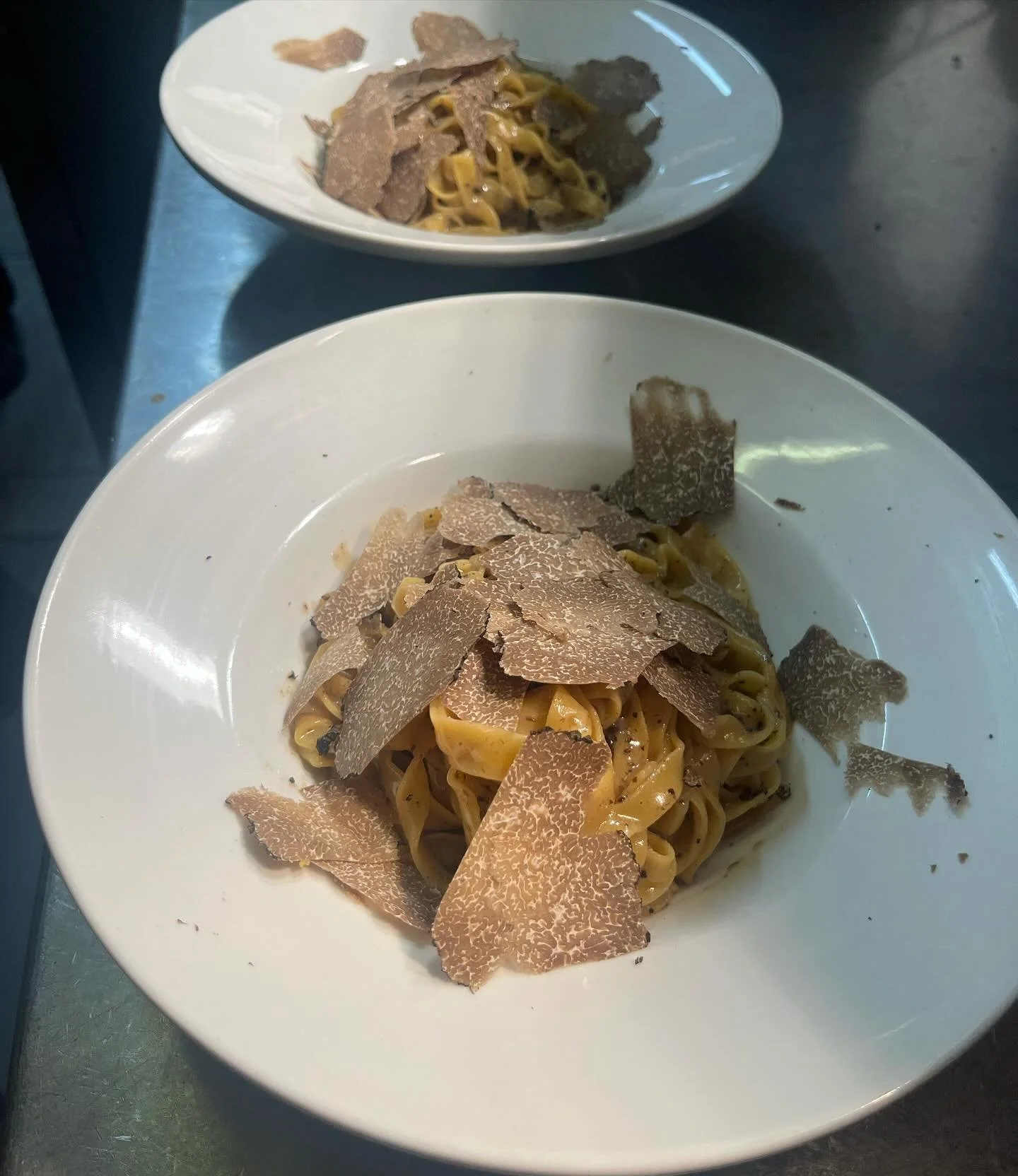 @albatrattoria on the special board this week:  Tagliatelle al tartufo.