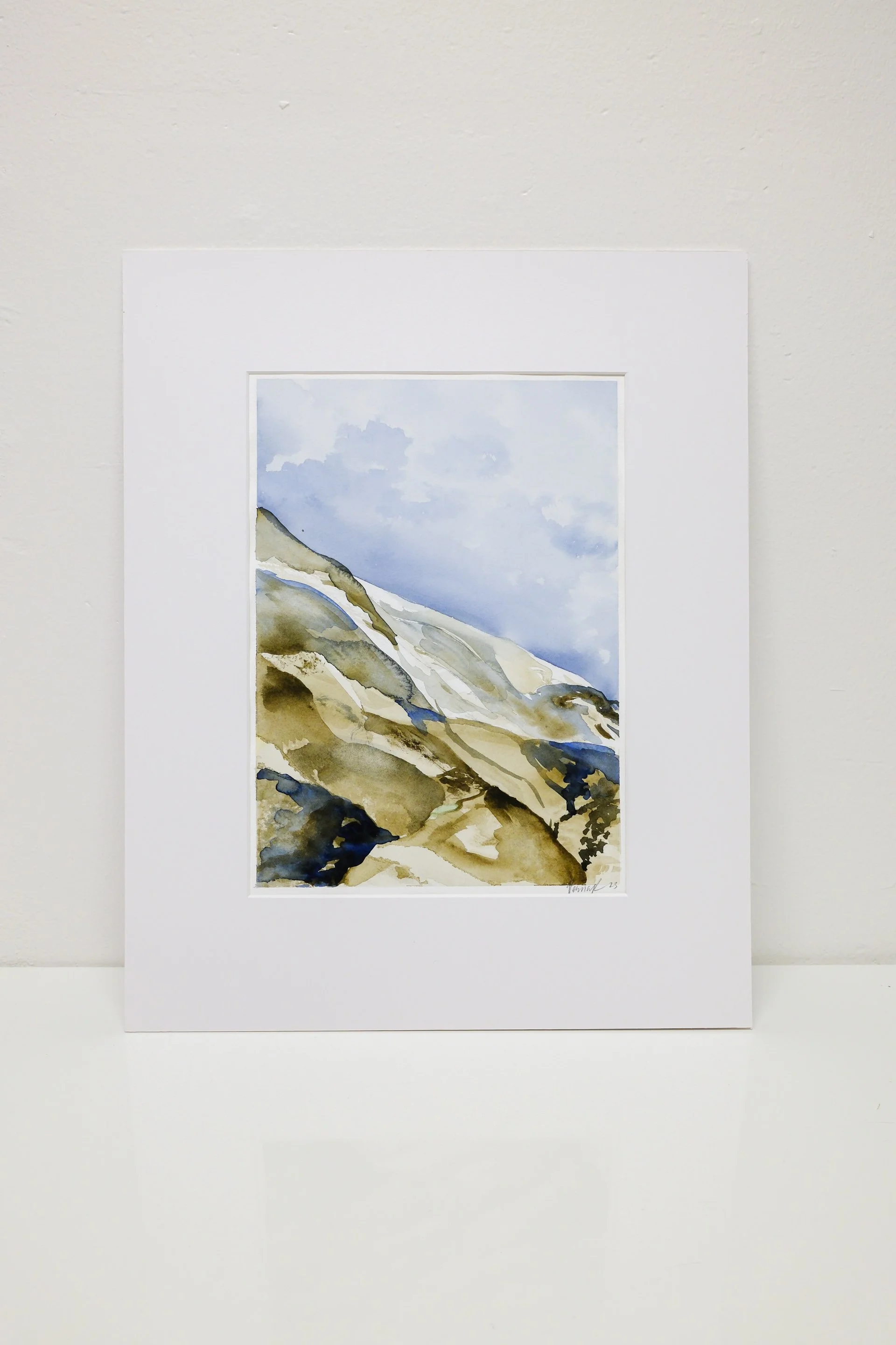 Verna Kovanen: Rinteellä, 2023, aquarelle painting