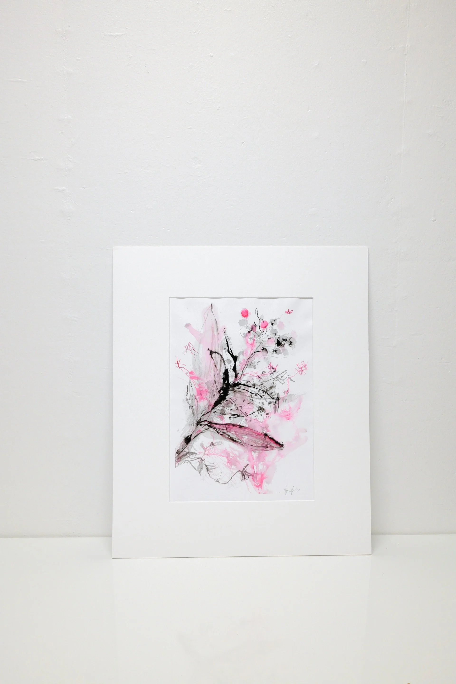 Verna Kovanen: Flower II, 2024, ink painting