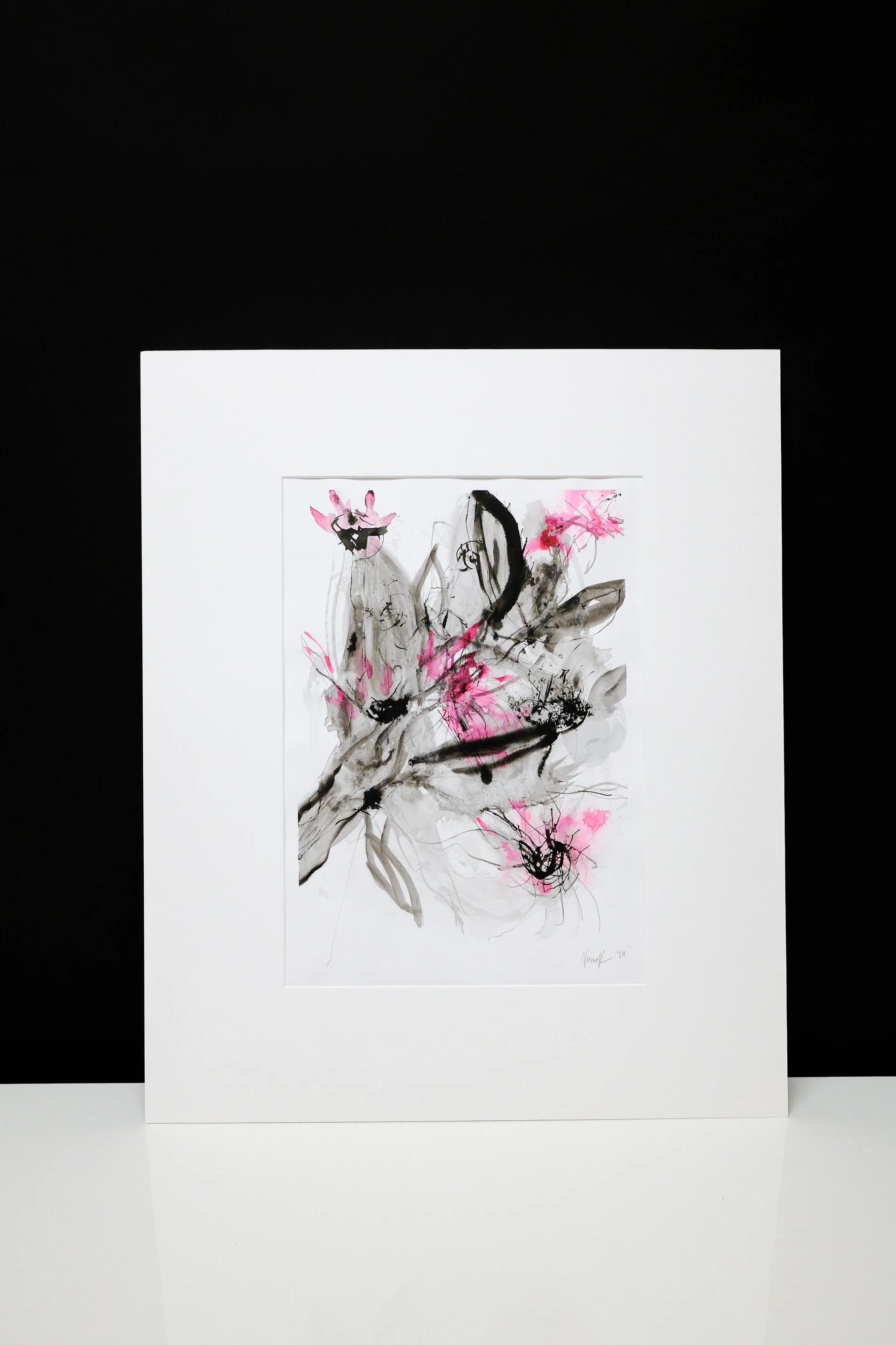 Verna Kovanen: Flower III, 2024, ink painting