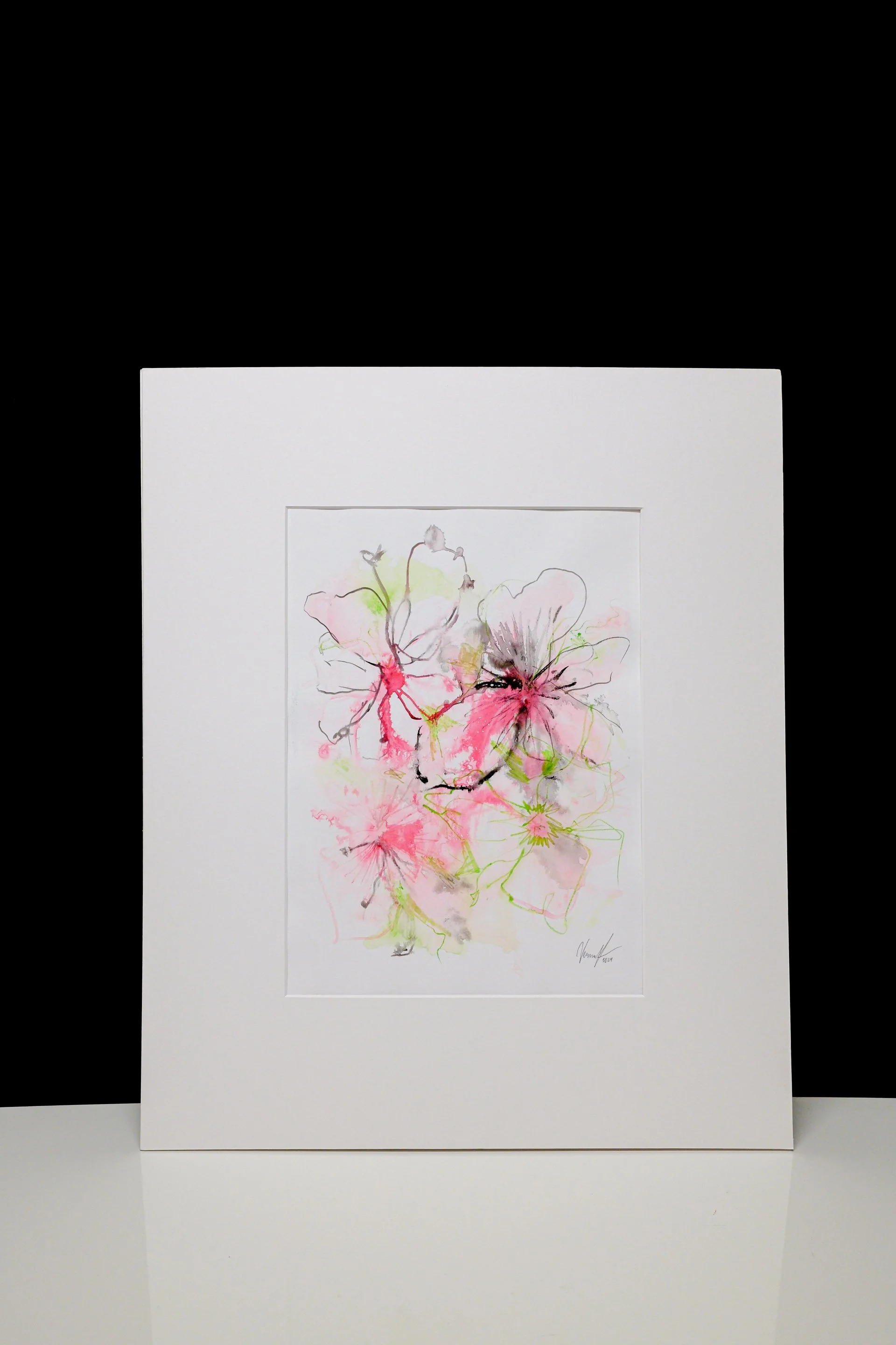 Verna Kovanen: Flower I, 2024, ink painting