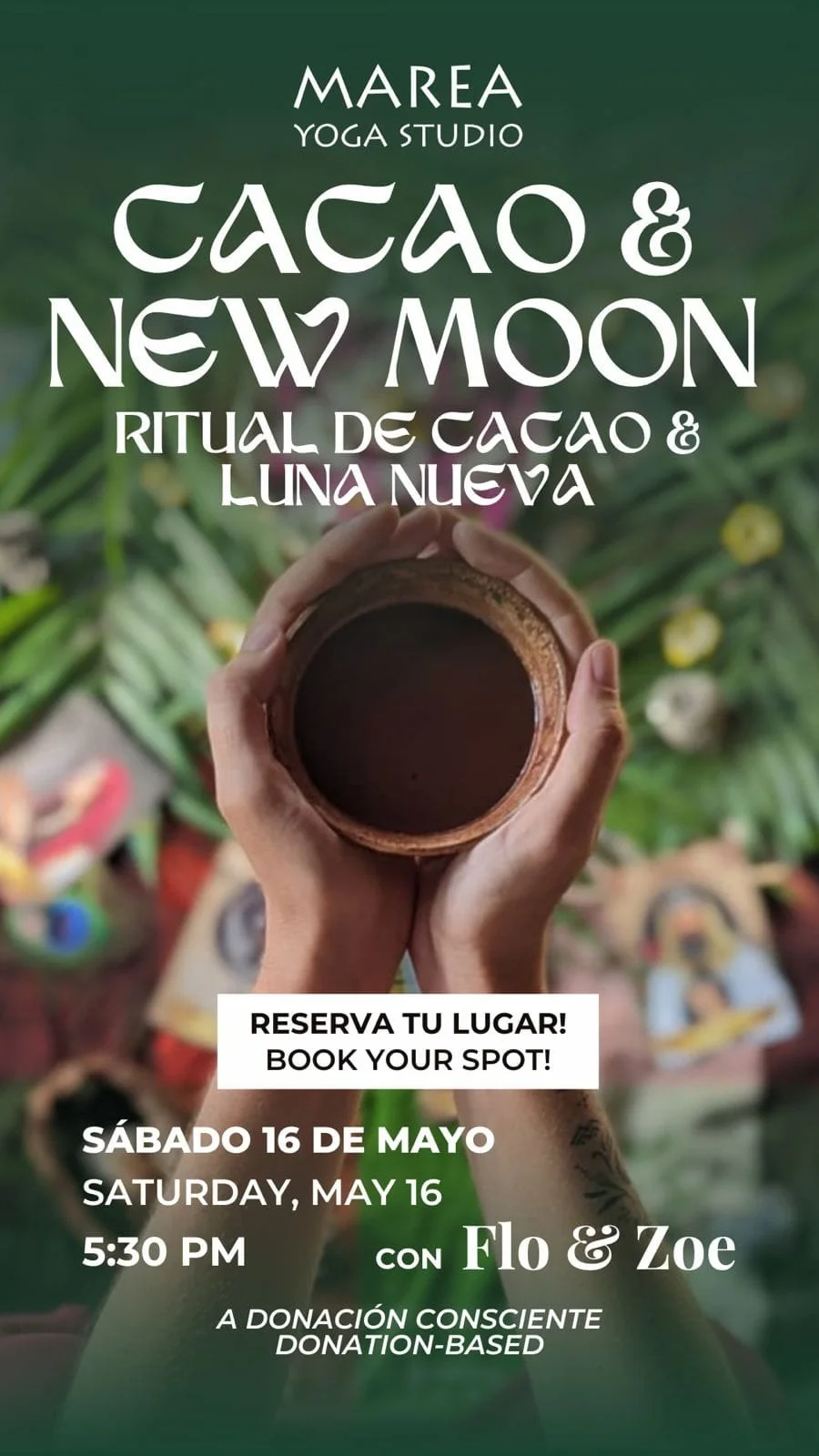 Cacao ceremony holistic ritual new moon