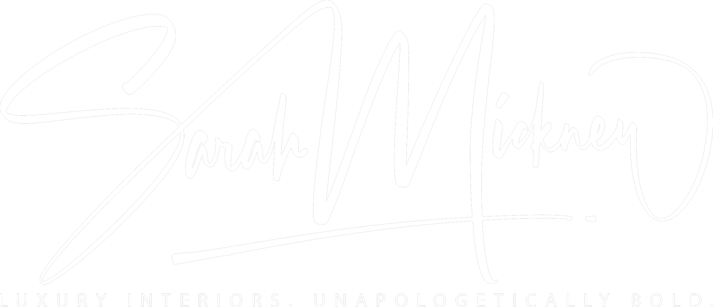 Designer's Signature and slogan. Luxury Interiors. Unapologetically Bold