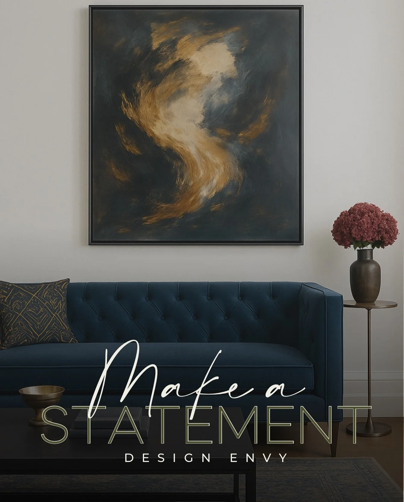 Big walls deserve big energy.
Statement art isn’t just décor — it’s direction.
It sets the tone, pulls the palette, and tells your story louder than words ever could.
At Design Envy, we don’t do “filler” ar