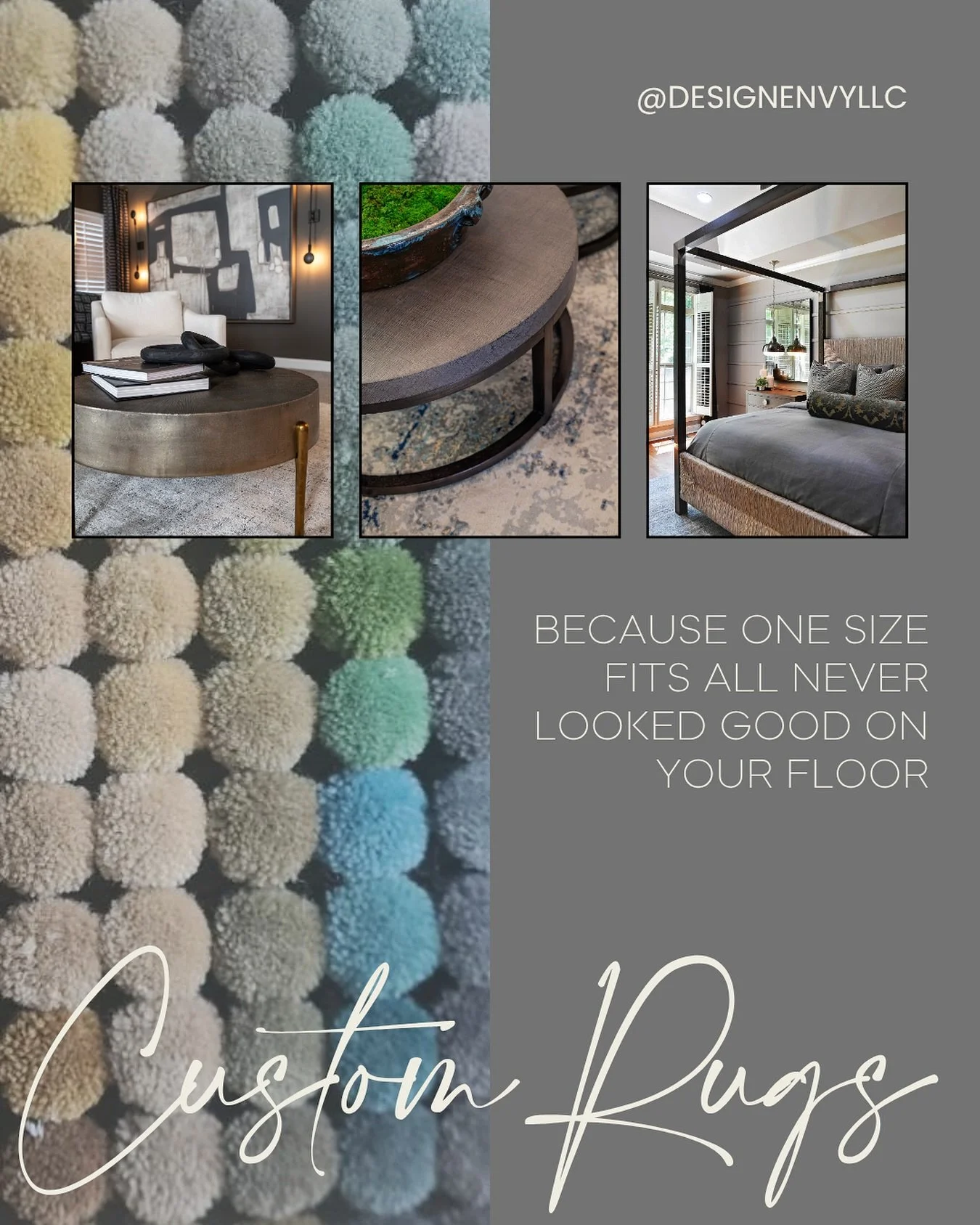 We don’t do “close enough.”
We do custom — color, texture, size, shape, vibe.
Because your rug should feel like it was made for you.
Ready to design yours?
➡️ Click the link in bio to start your custom rug consultation.
#De