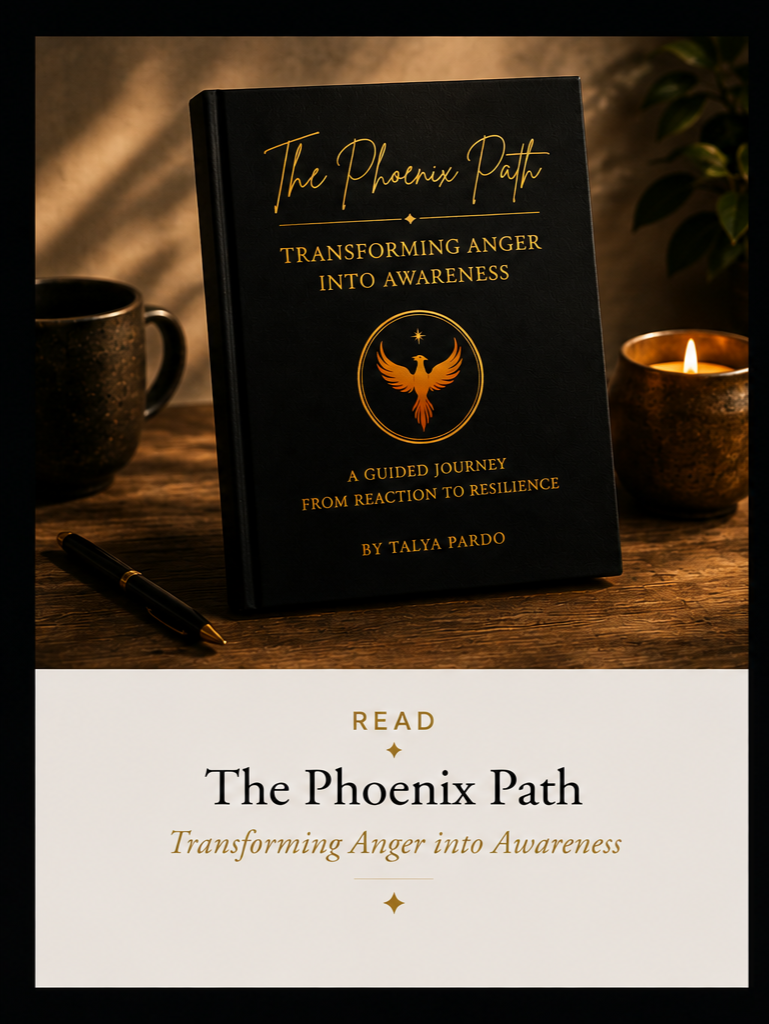 phoenix path journal guided workbook transformins anger into awareness with candle and cup