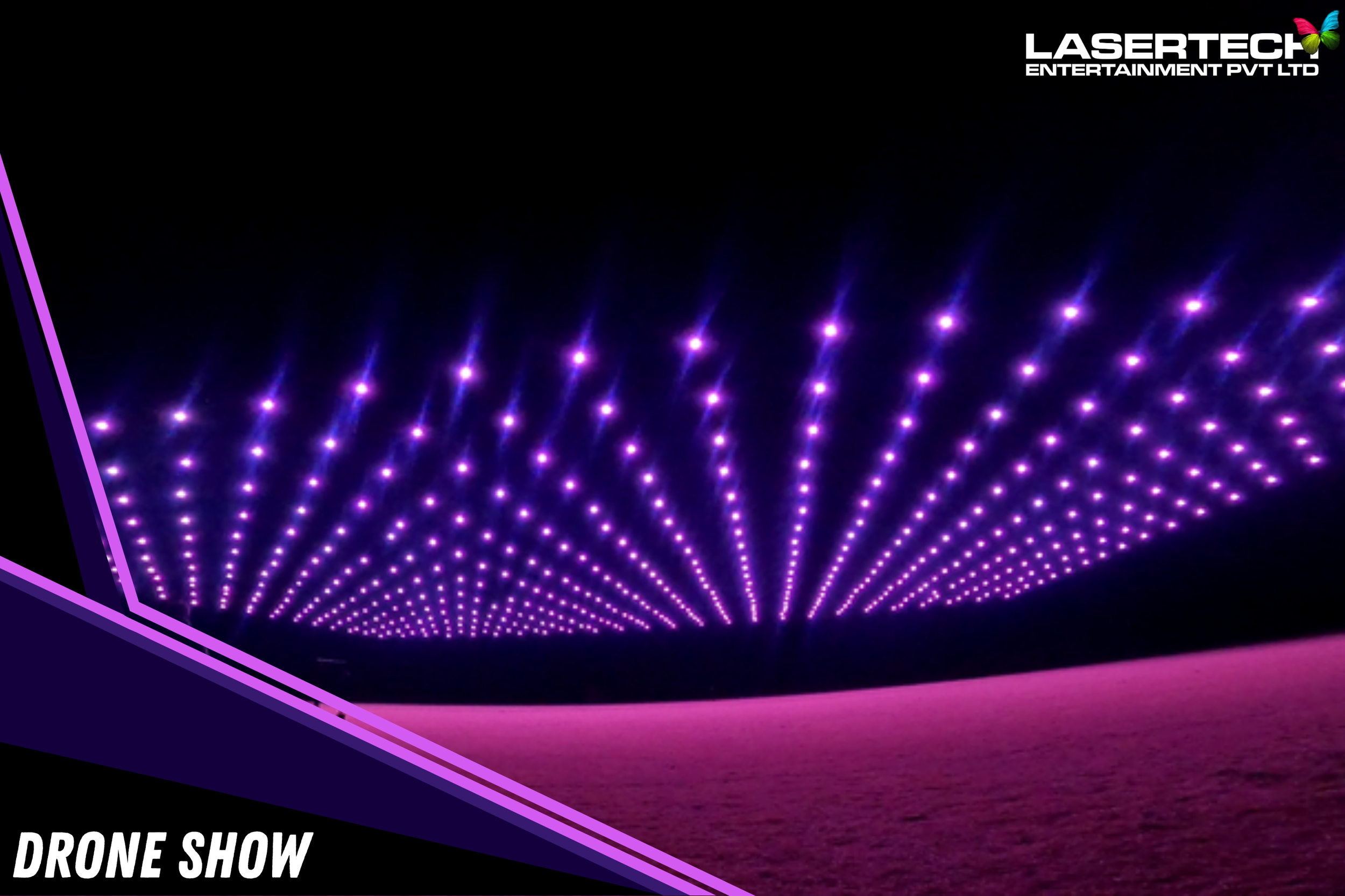 Drone light show services India sky show Bangalore Mumbai Delhi Ahmedabad Chennai