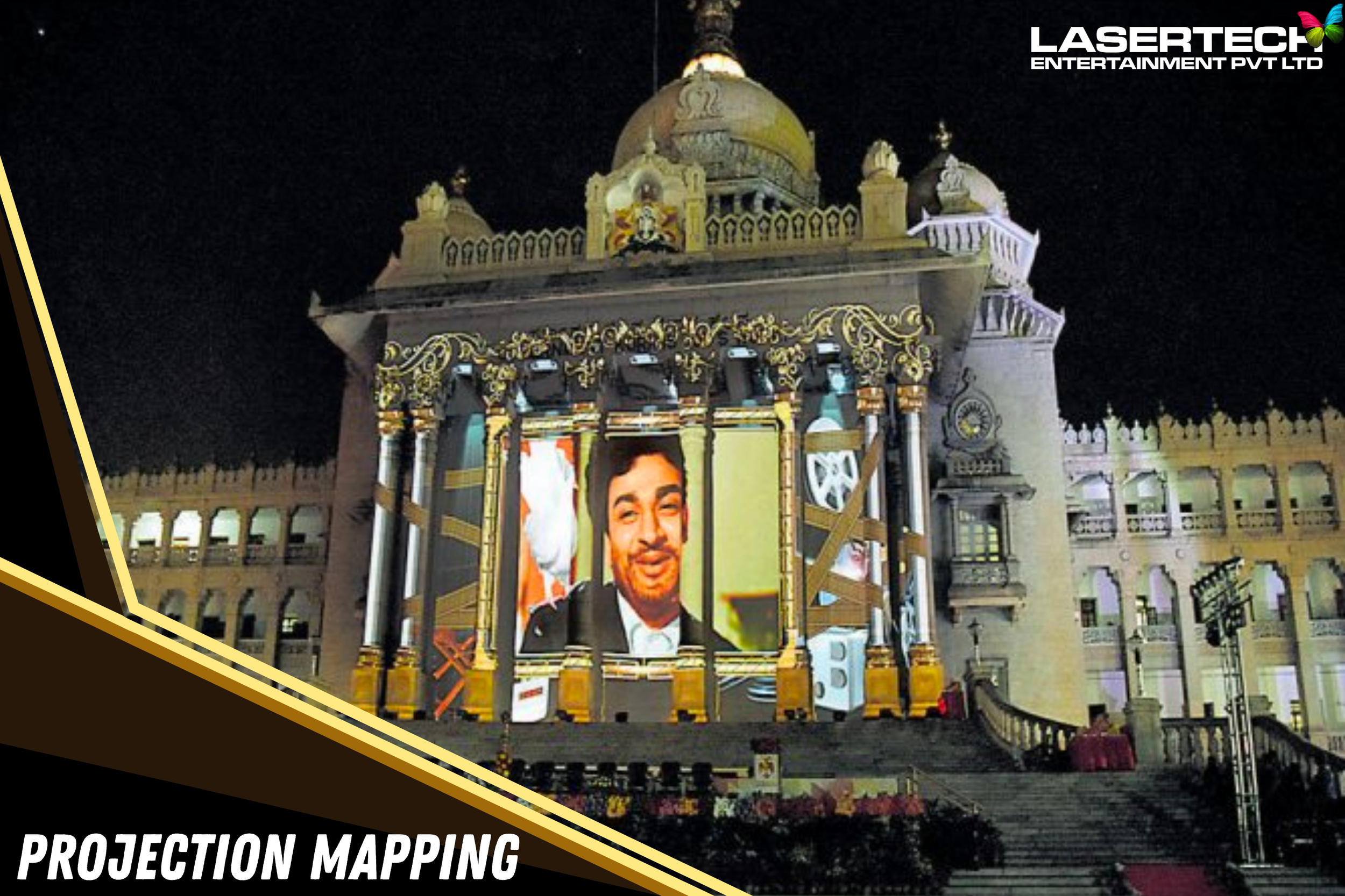 3D projection mapping services Bangalore,  India building stage projection mapping Mumbai Delhi Chennai