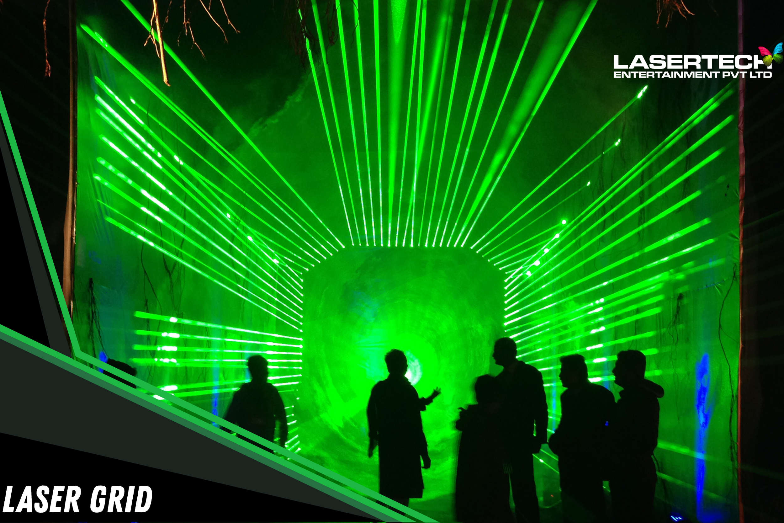 Laser tunnel grid wall immersive installation India events Bangalore Mumbai Delhi
